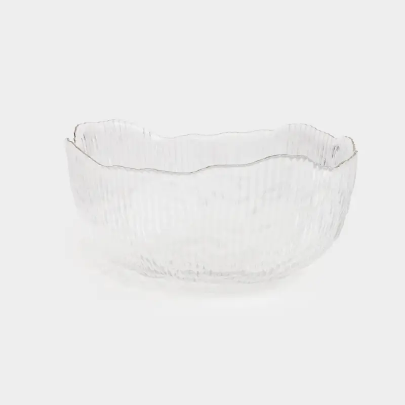 Bowl, 13x6 cm, glass R, with silver edging, Argos silver, image-0