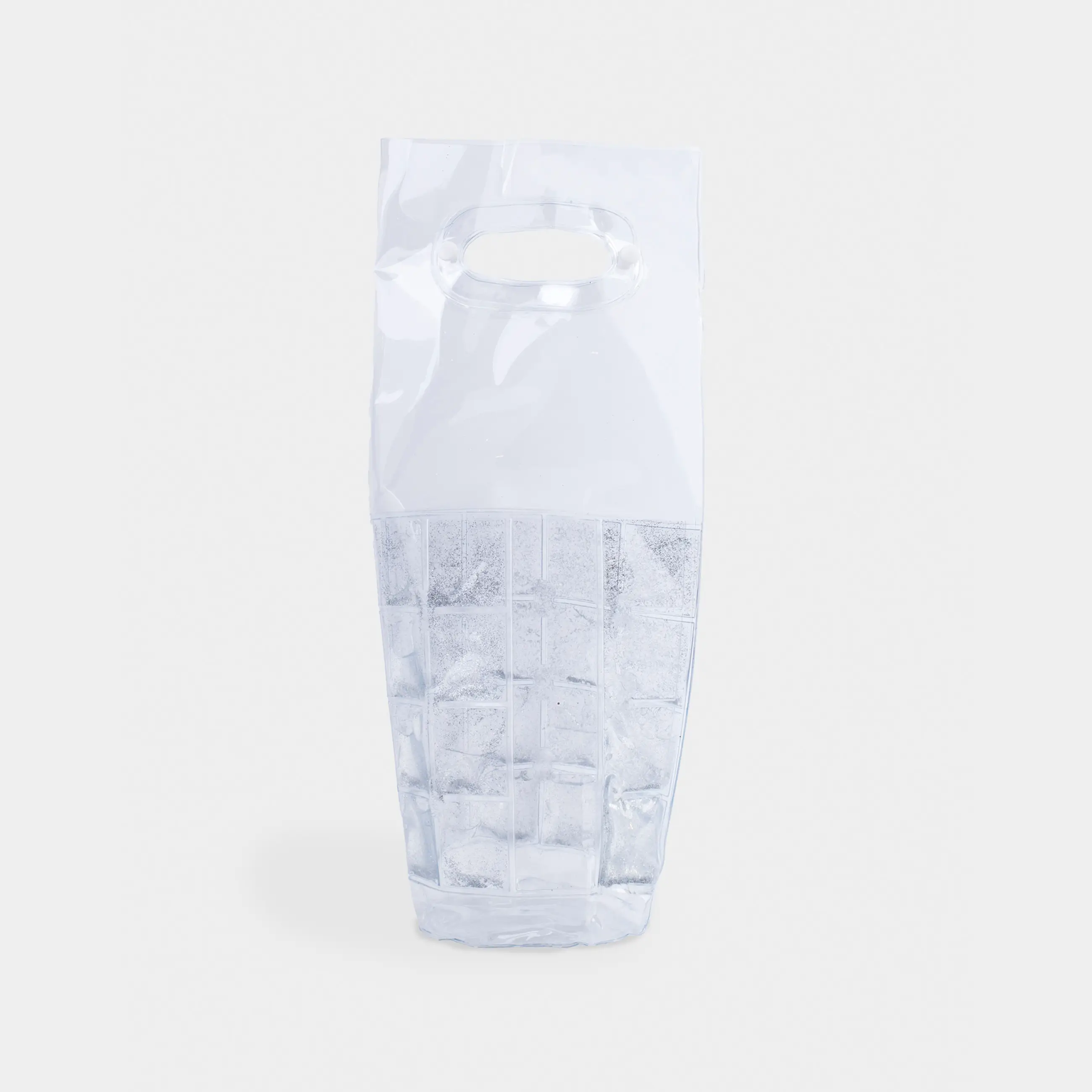 Bottle cooling bag, 30 cm, Plastic, Silver glitter, Sparkle bar