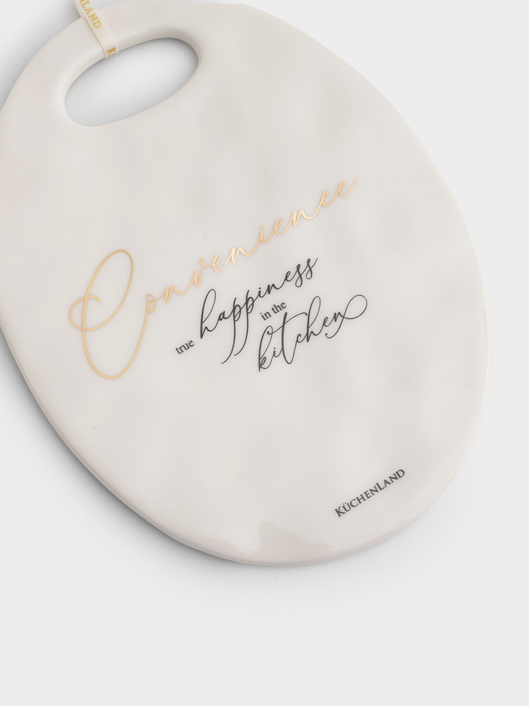 Hot trivet, 15x20 cm, ceramic, oval, milky, Crumpled effect, Crumple kitchen, image-1