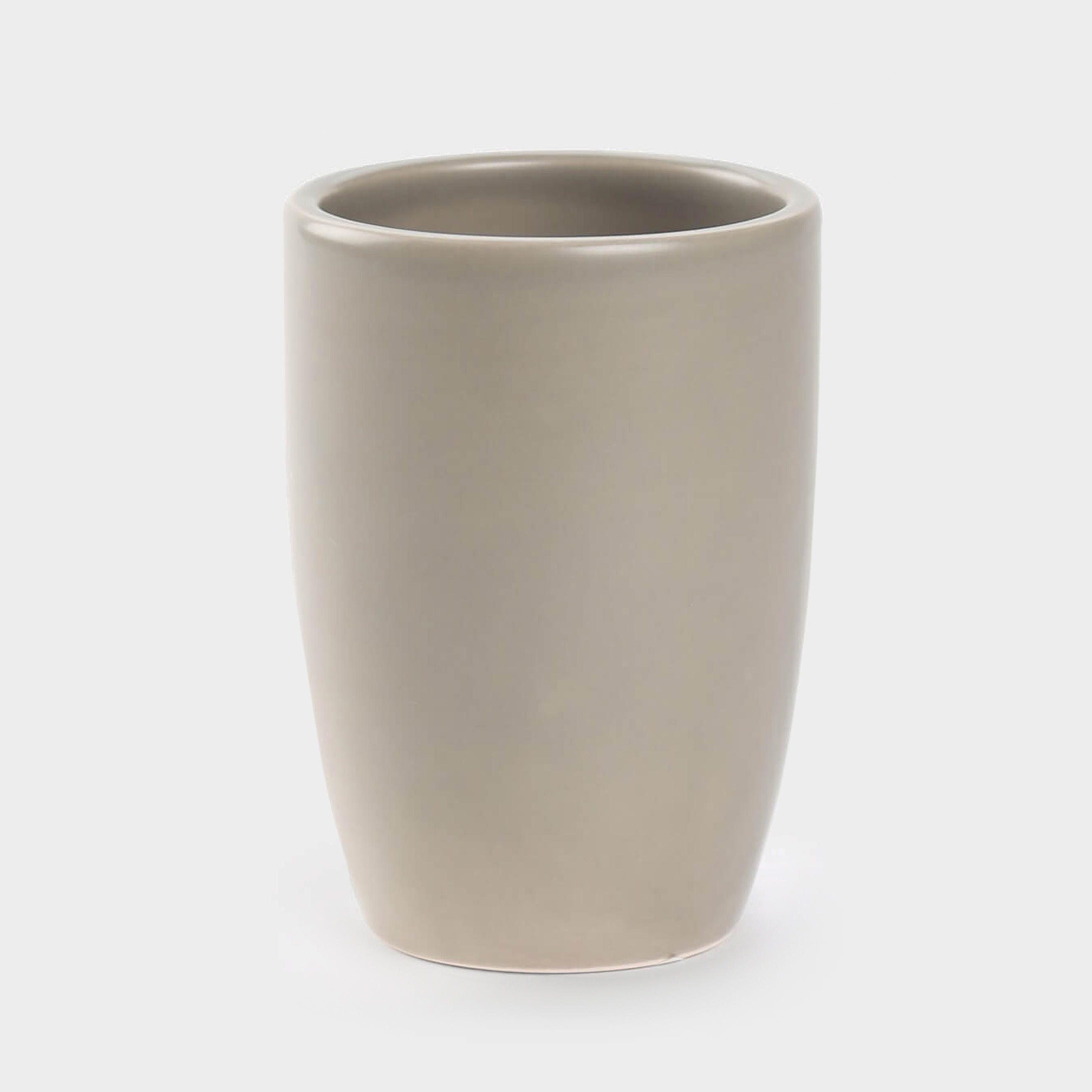 Bathroom glass, 10 cm, ceramic, beige-gray, Giza