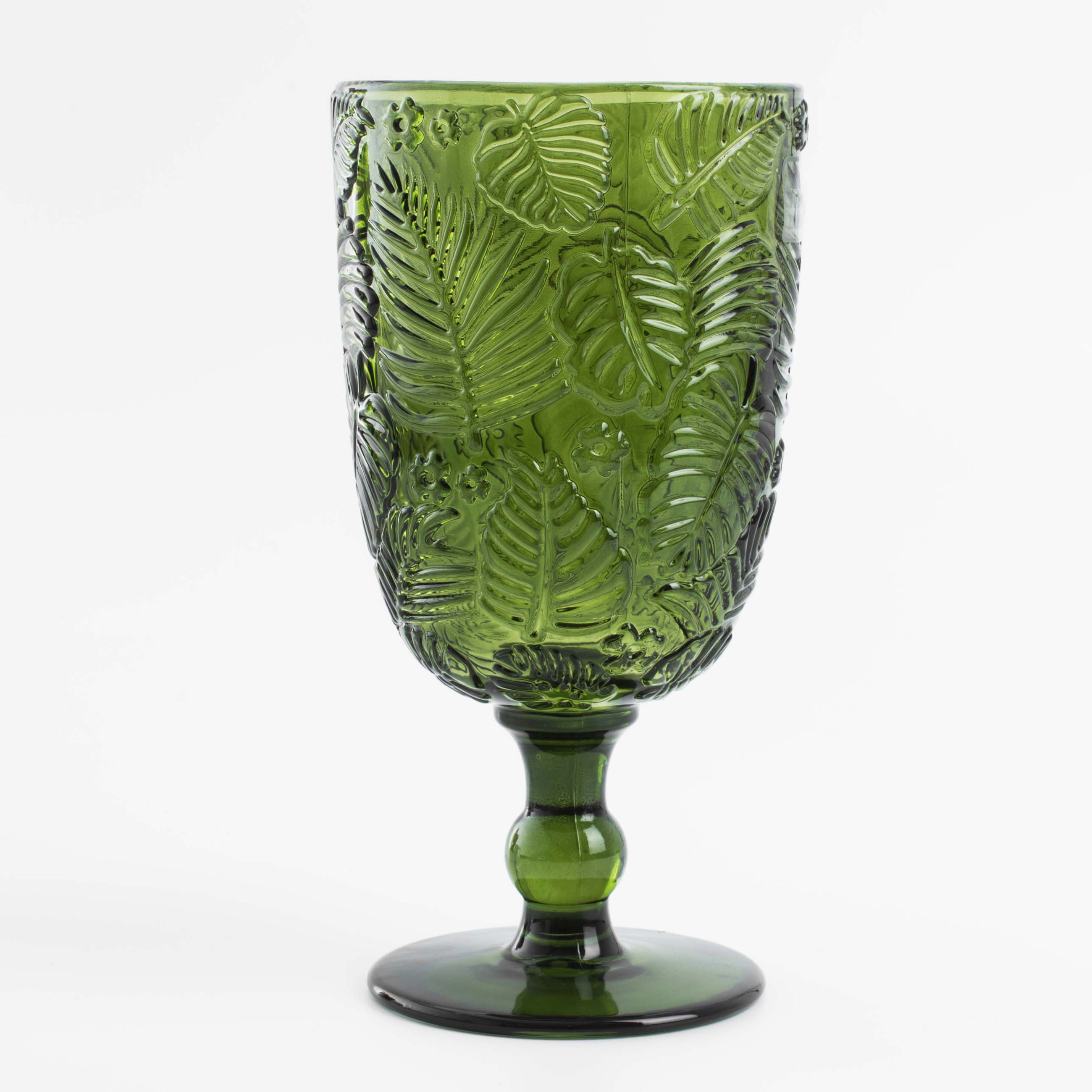 Wine glass, 310 ml, glass R, green, Monstera, Royal jungle, image-1