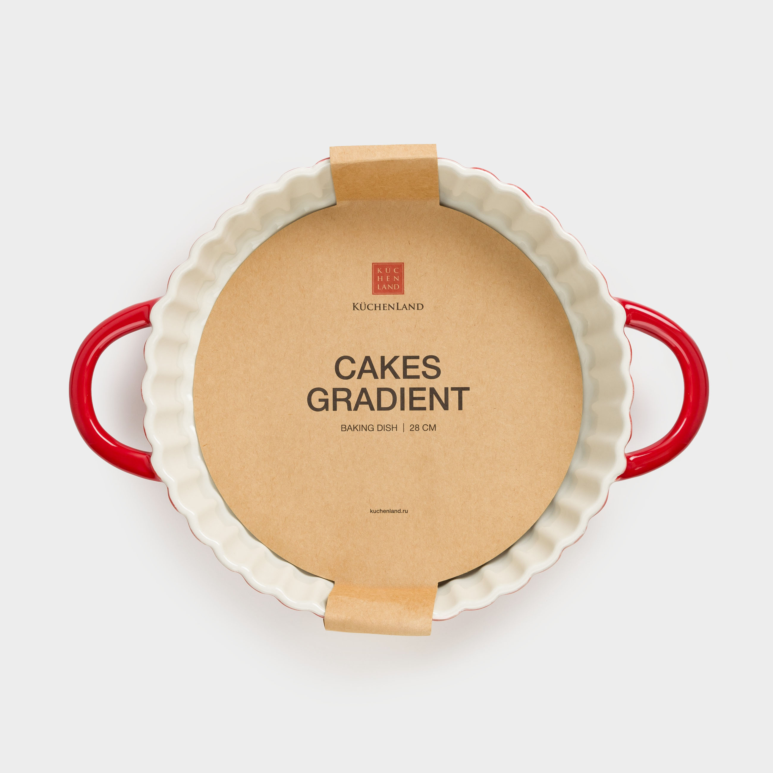 Baking dish, 28 cm, ceramic, round, burgundy, Gradient, Cakes gradient