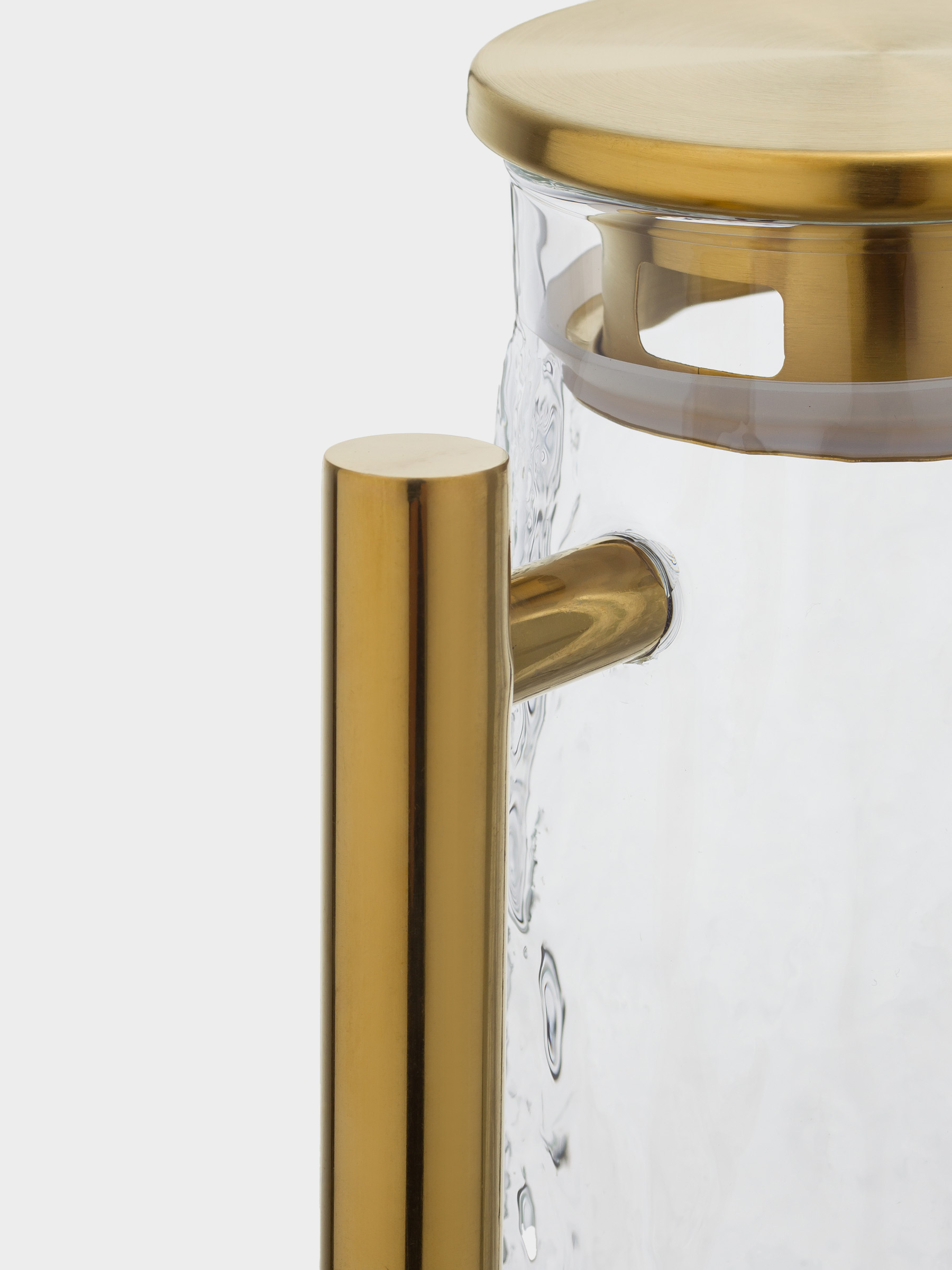 Jug, 1.8 l, with lid, glass / metal, golden, Glacial gold, image-2