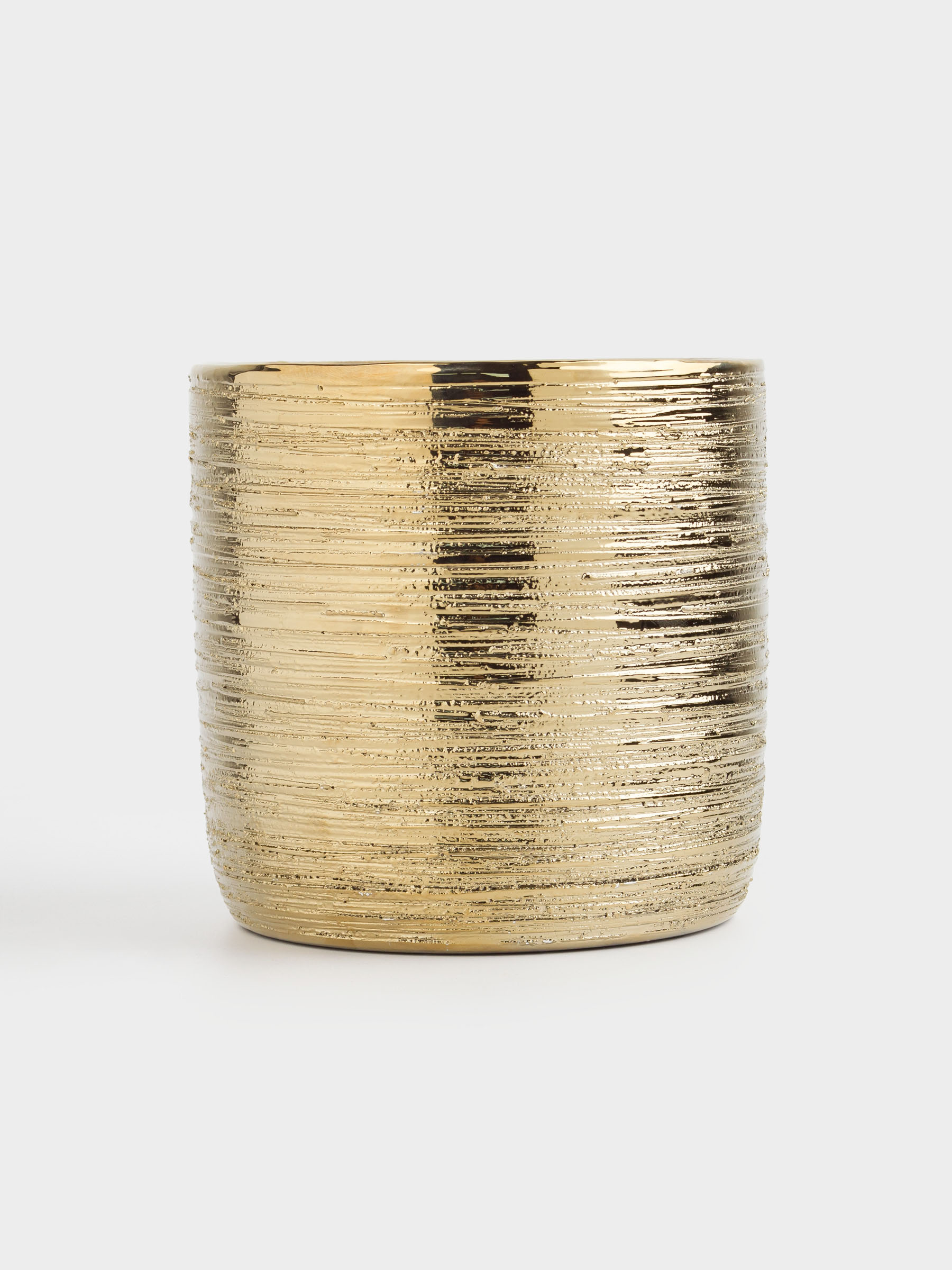 Planters, 14x14 cm, ceramic, golden, Galore