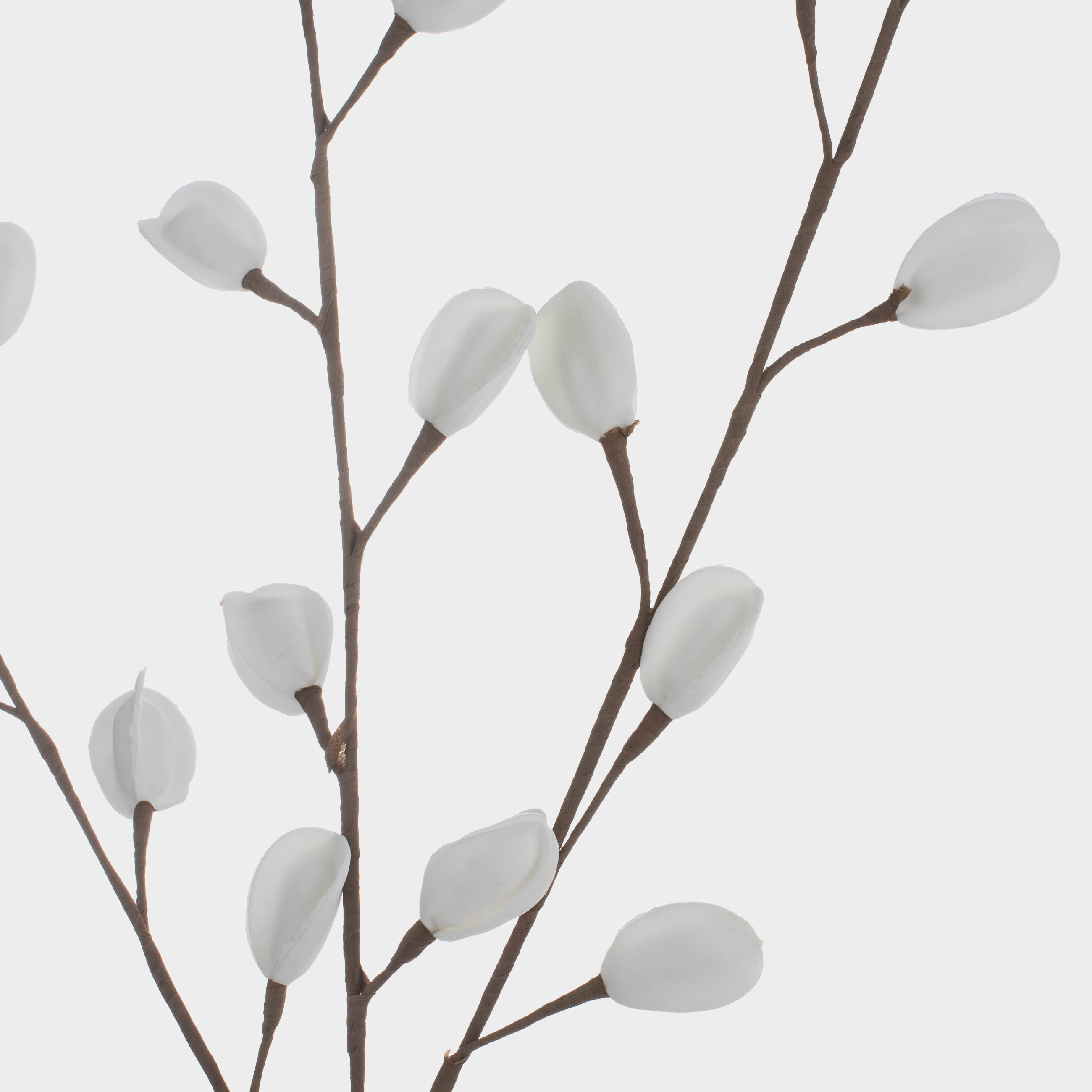 Decorative branch, 1 m, plastic / foam, White leaves, Flower garden, image-2