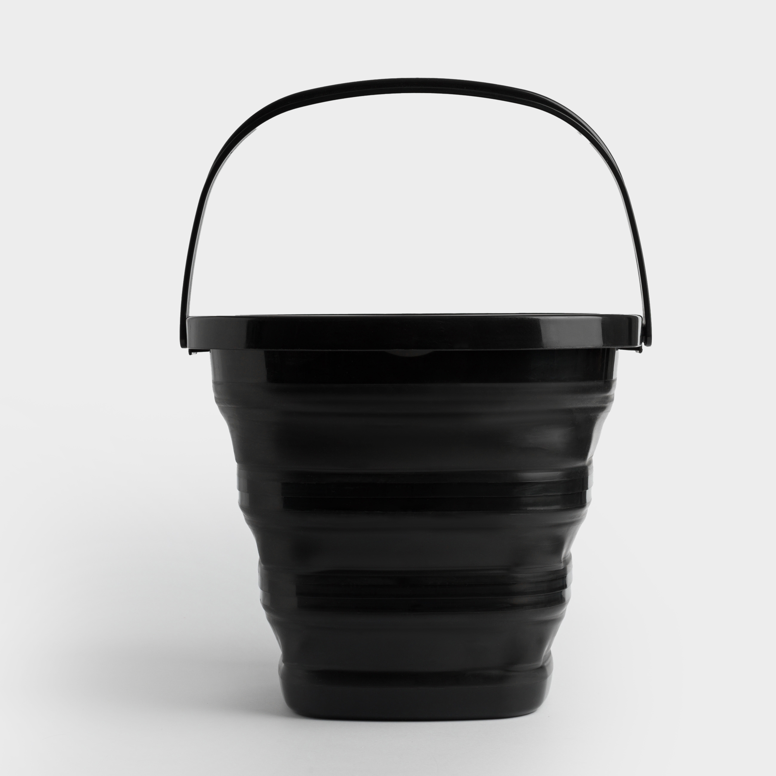 Folding bucket, 10 l, plastic/rubber, square, black, Foldaway black