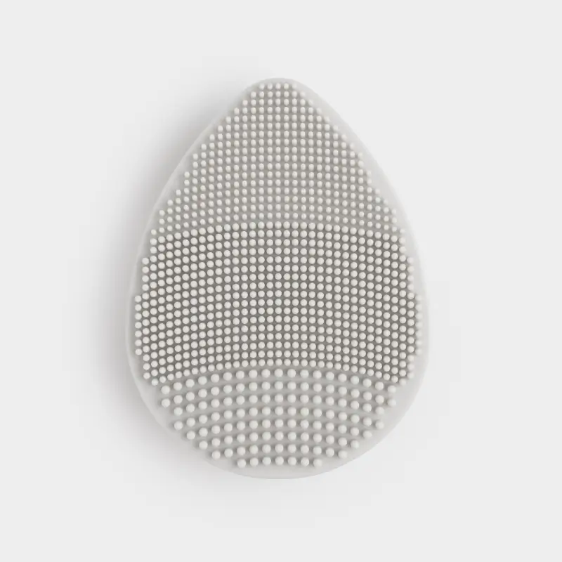 Facial cleansing brush, 9 cm, Massage, Suction cup, Silicone, gray-blue, Drop, Manny ,image-0