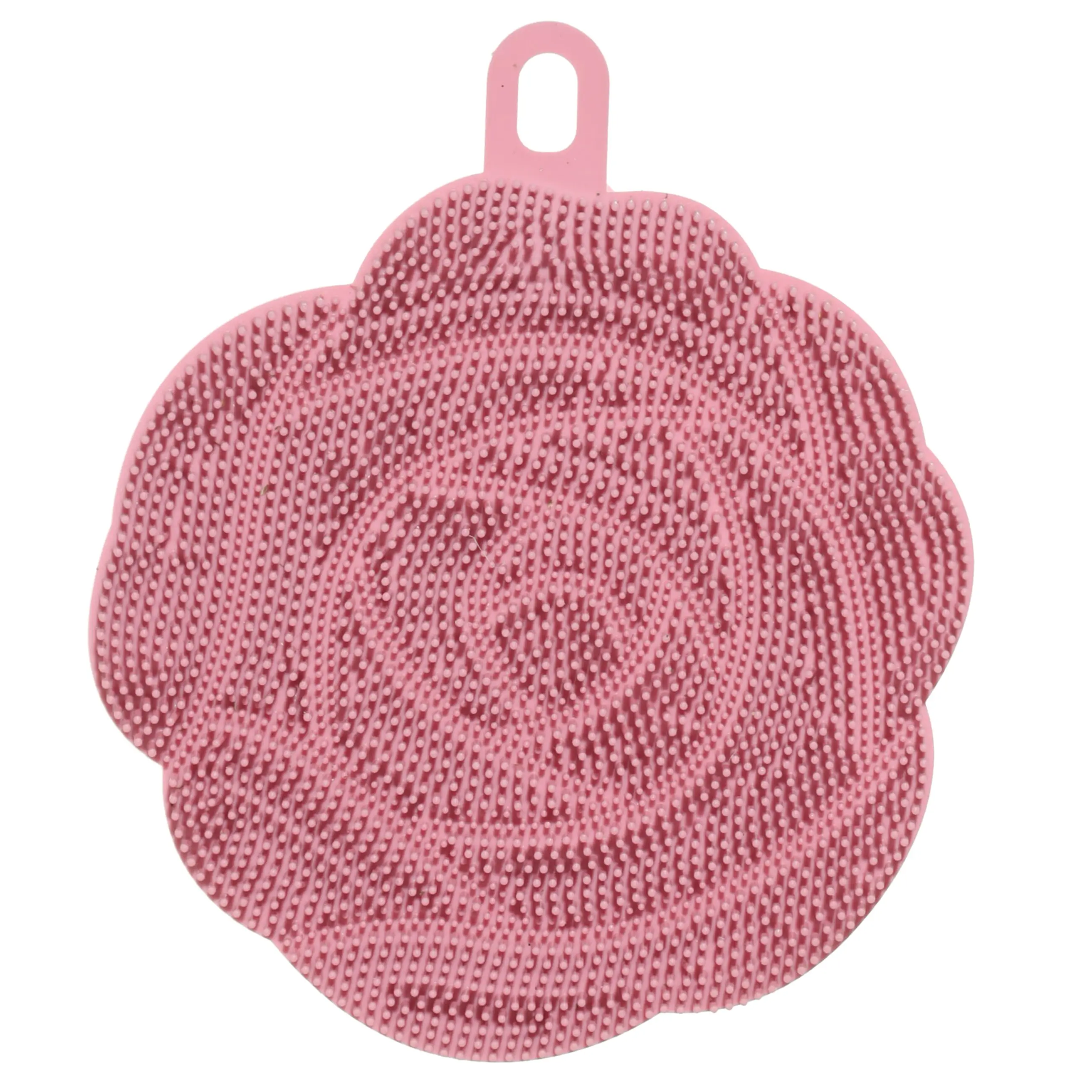 Dish sponge, 13 cm, silicone, powder, Rose, Manny