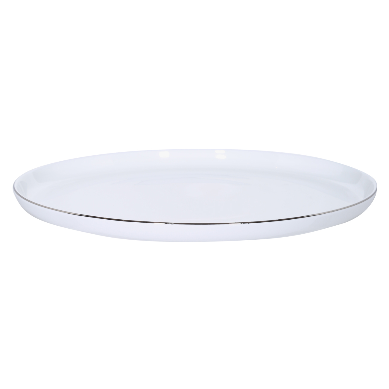 Dining plate, 26 cm, porcelain F, white, Ideal silver