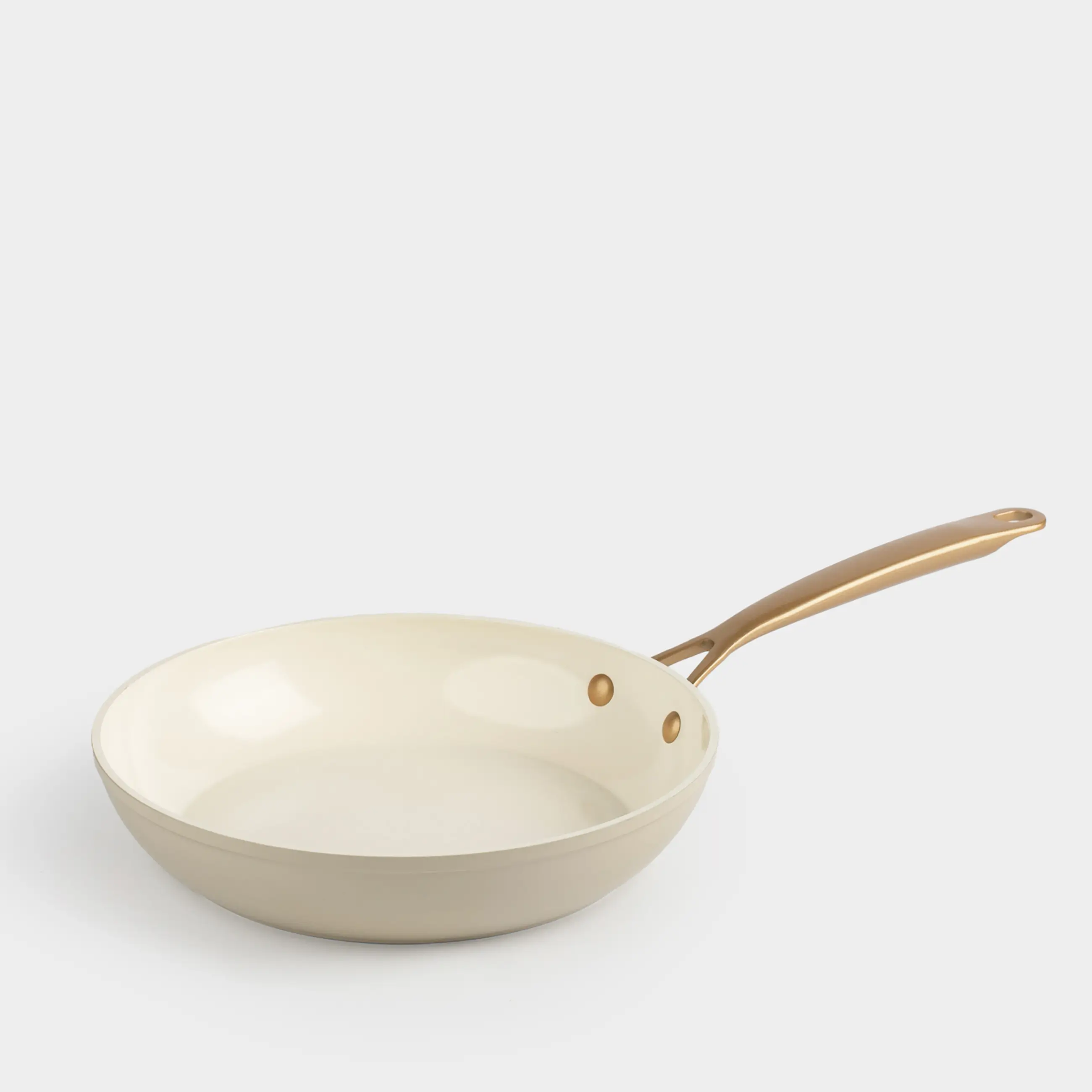 Frying pan, 24 cm, coated, aluminum, milky, Piatto gold
