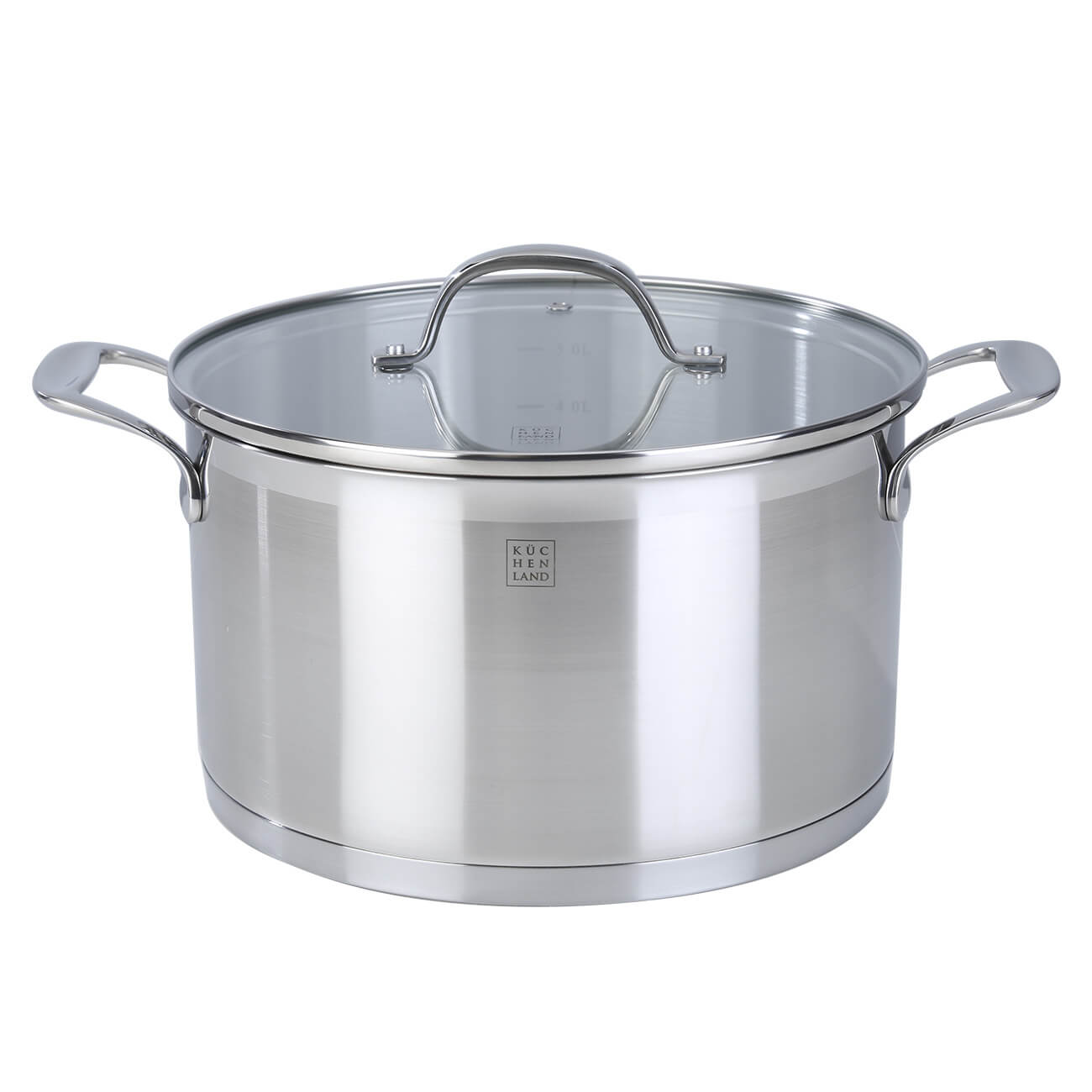 Pot, 24 cm, 6 l, with lid, Silver Stone