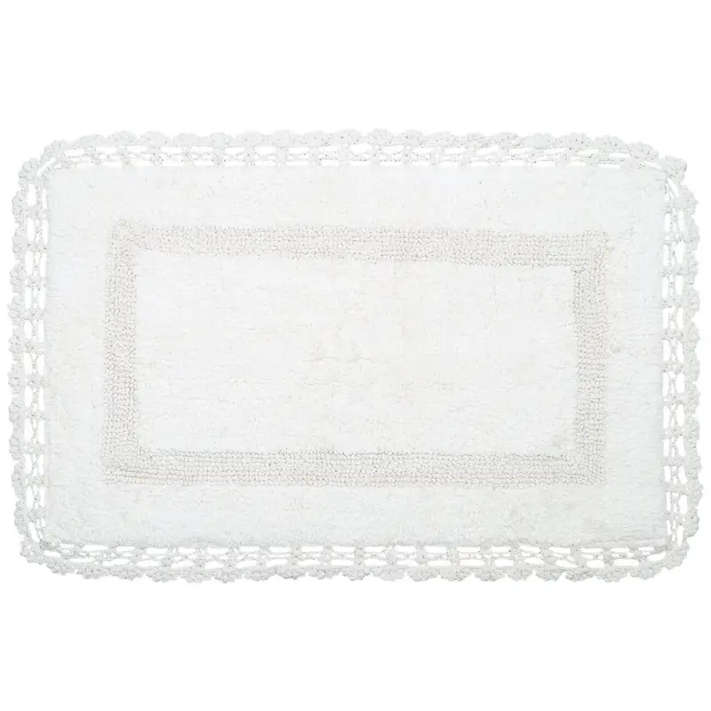 Mat, 50x80 cm, cotton, cream, Lace, Knit