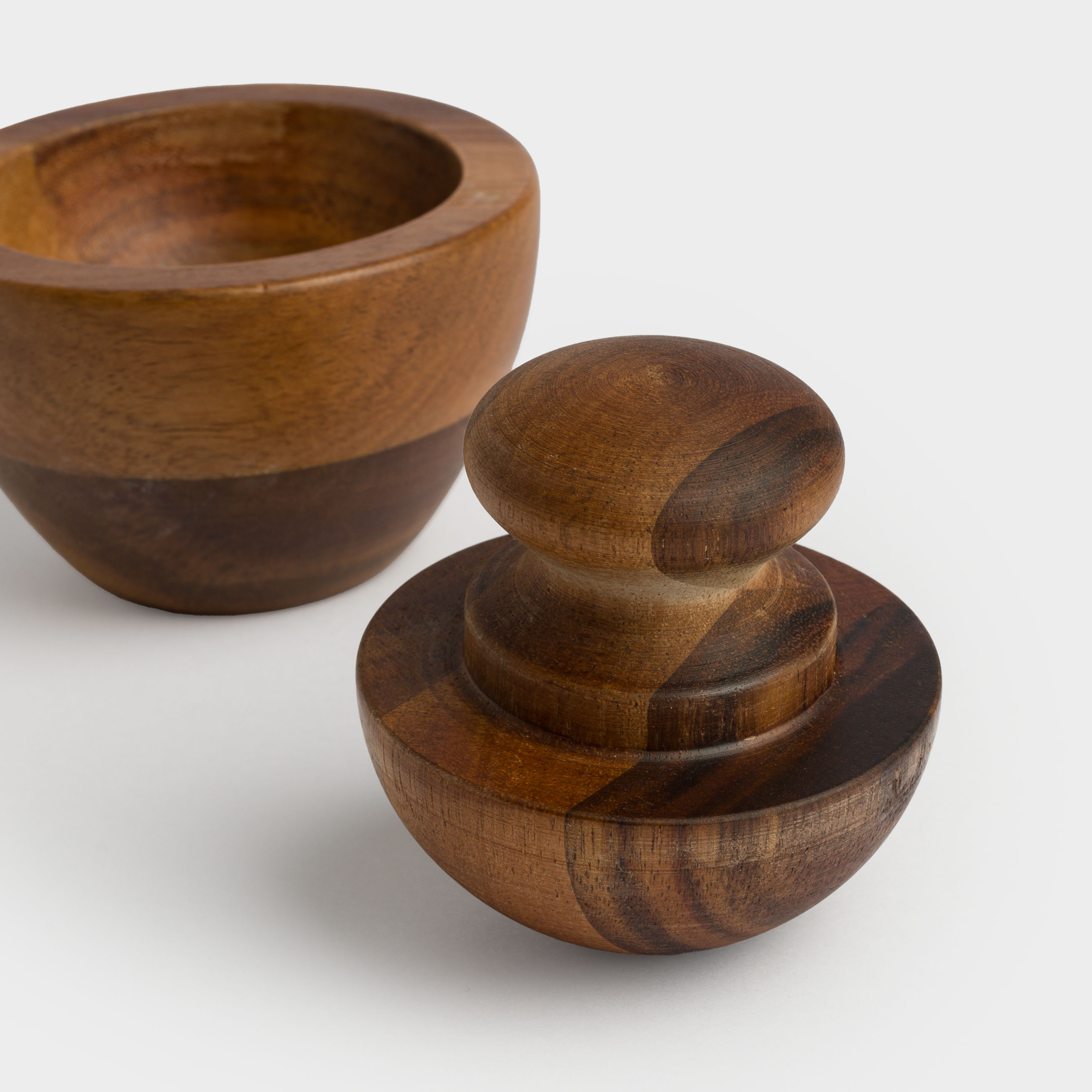 Spice mortar, 8x5 cm, with pestle, wood, noble tree, image-3