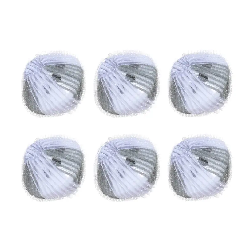 Washing ball, 5 cm, 6 pcs, with the effect of collecting wool, nylon, gray, Washing ball ,image-0