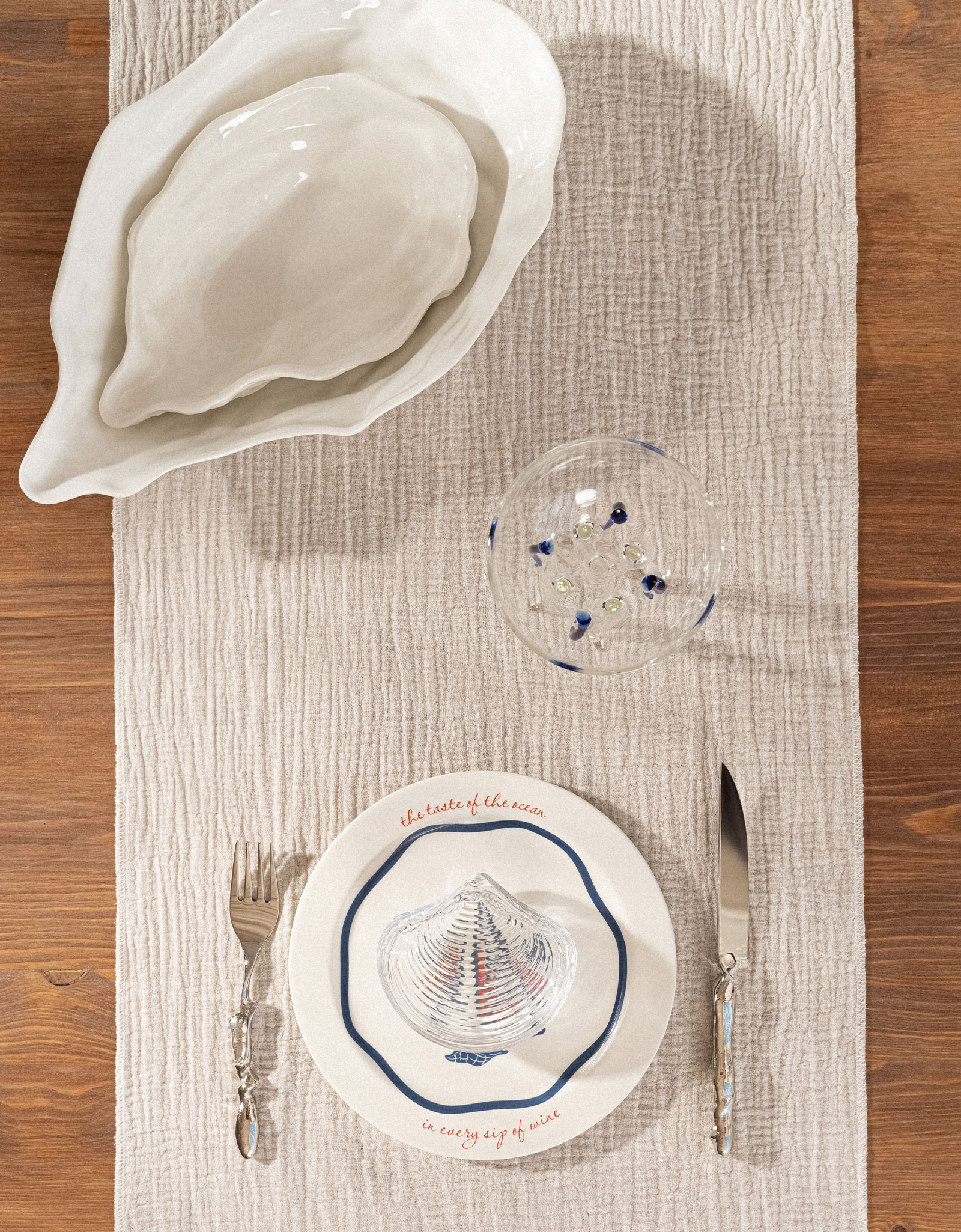Table runner, 40x160 cm, muslin, milky, Design, Muslin print, image-5