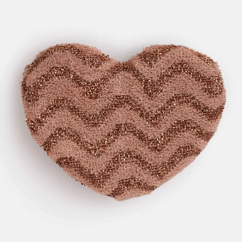 Dish washing sponge, 13x10 cm, double-stranded, polyester / foam, bronze, Heart, Clean ,image-0