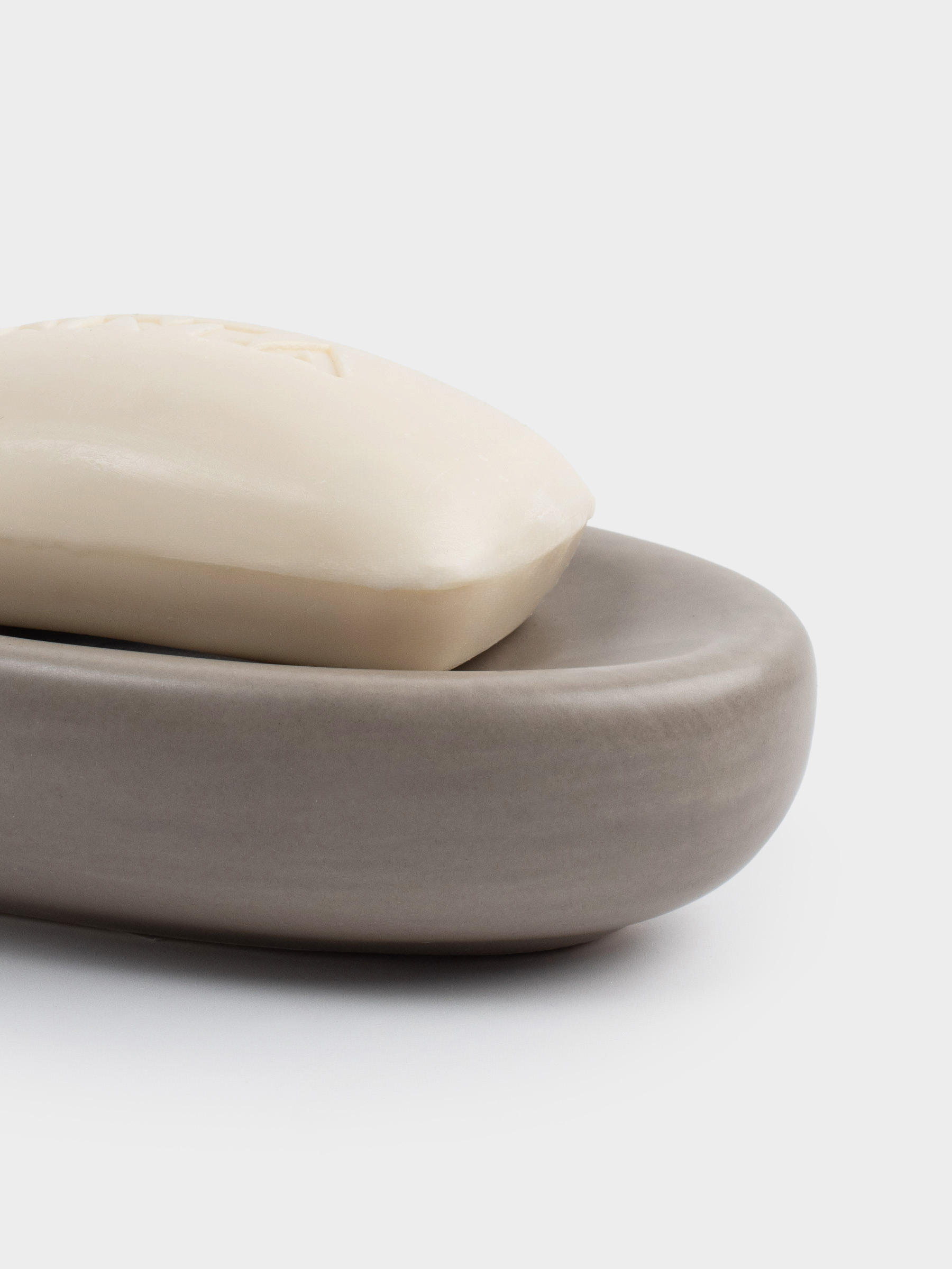 Soap dish, 13x9 cm, ceramic, oval, beige-gray, Giza, image-6
