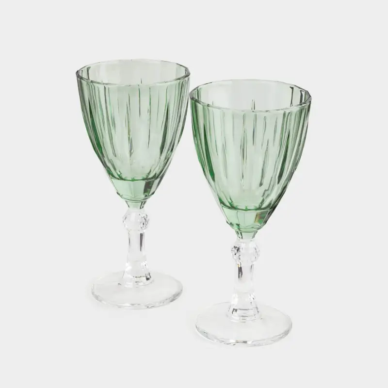Wine glass, 280 ml, 2 pcs, glass R, green, Bisanzio