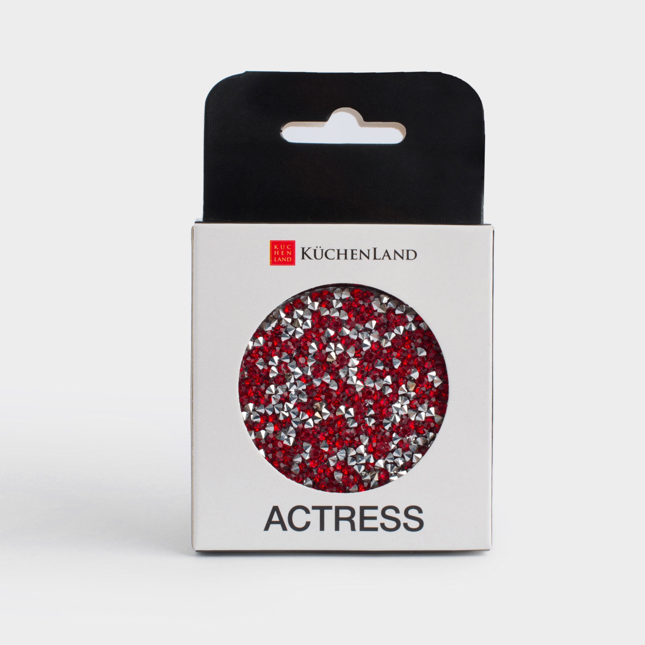 Pocket mirror, 7 cm, double-sided, silver, Sequins, Actress