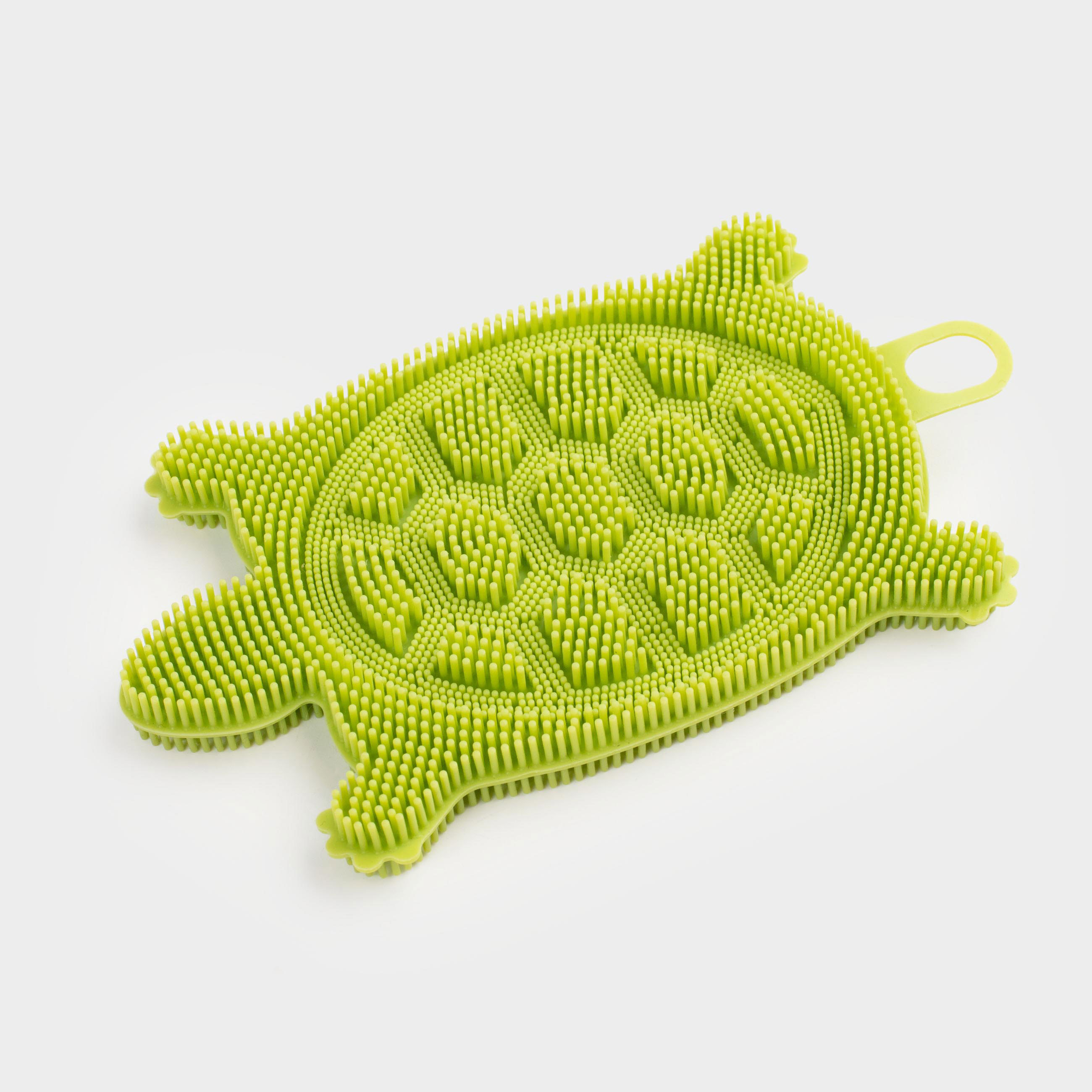 Dish washing sponge, 13 cm, Silicone, Green, Turtle, Manny, image-2