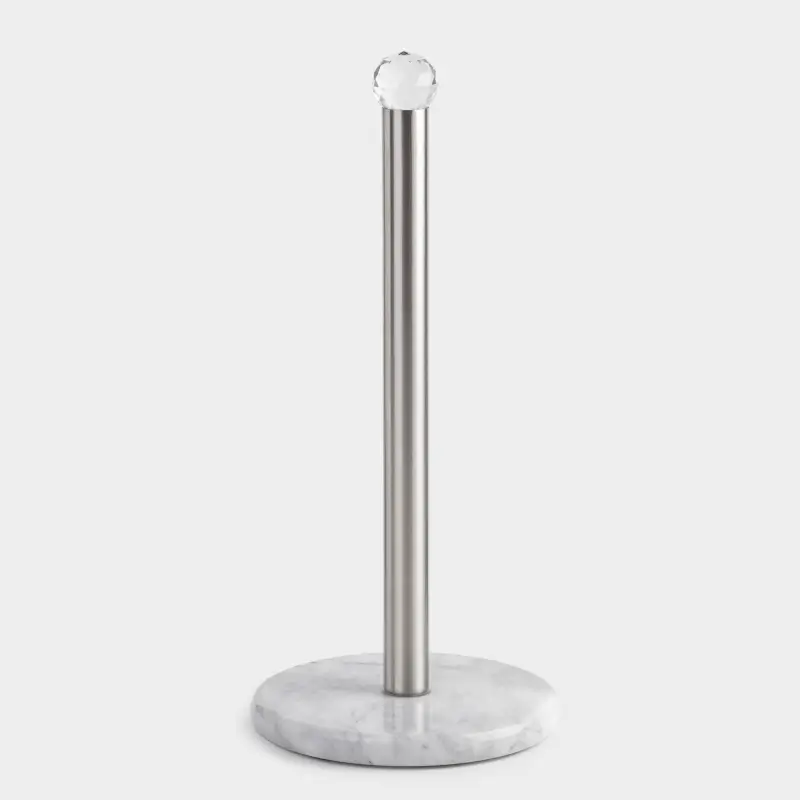 Paper towel holder, 32 cm, Steel / Marble, Silver, Crystal, Classic Marble ,image-0