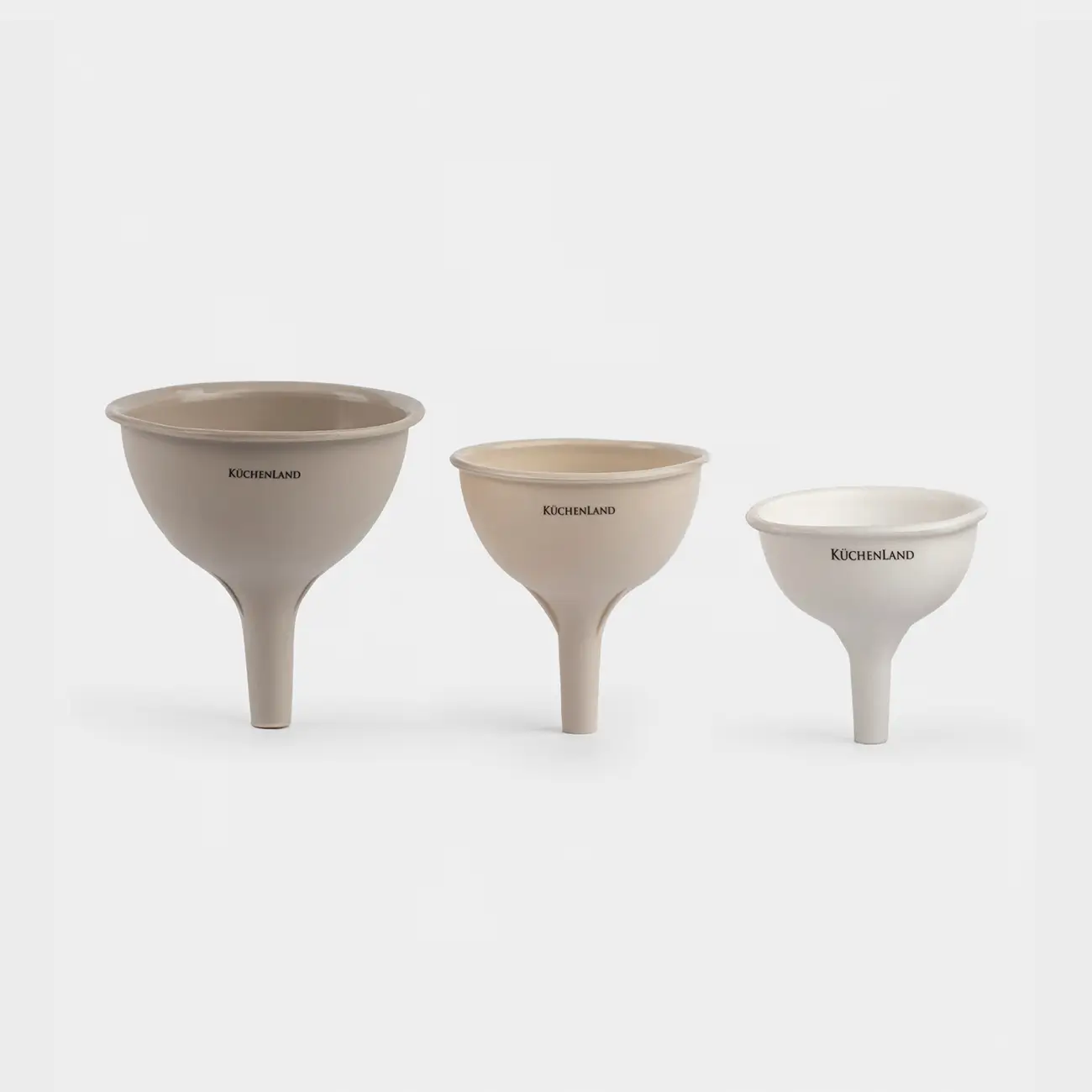 Set of funnels, 3 pcs, silicone, beige-cream, Soft Kitchen