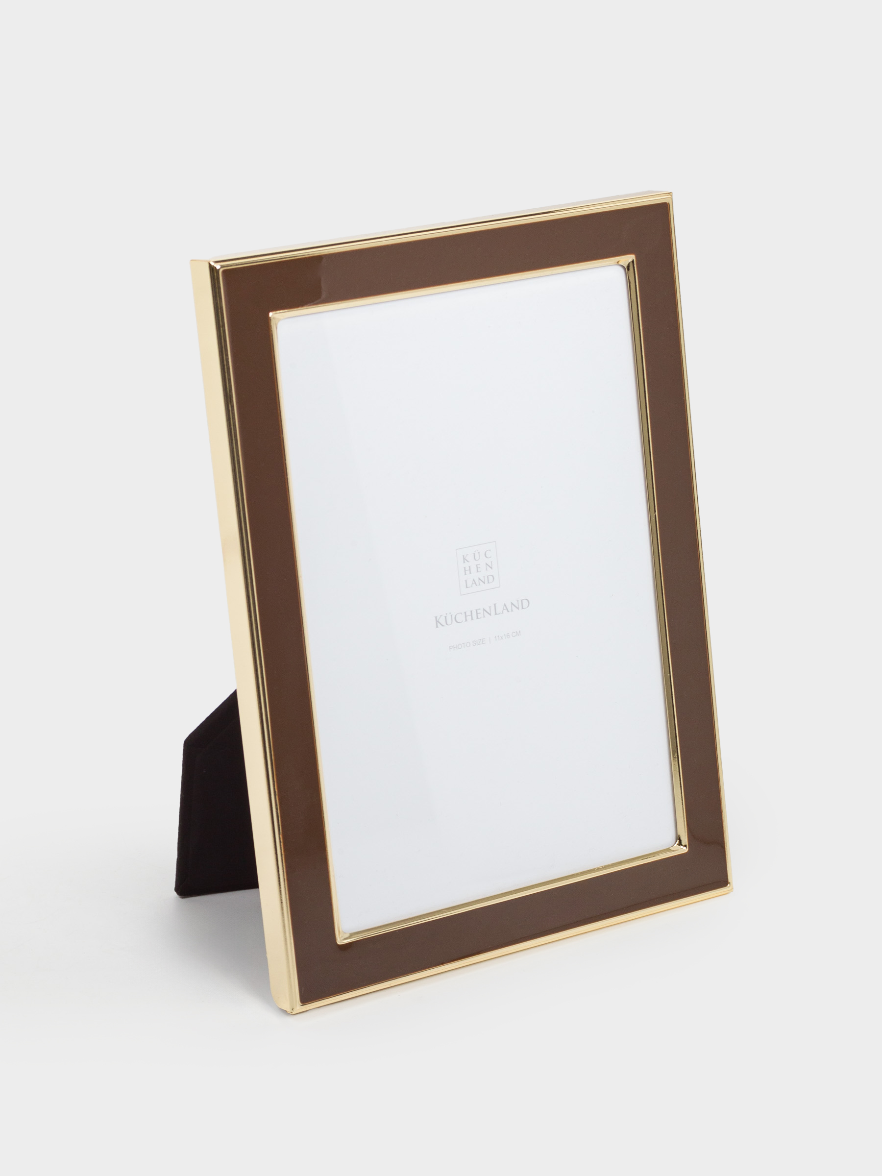 Photo frame, 16x18 cm, plastic / glass, brown, image-0