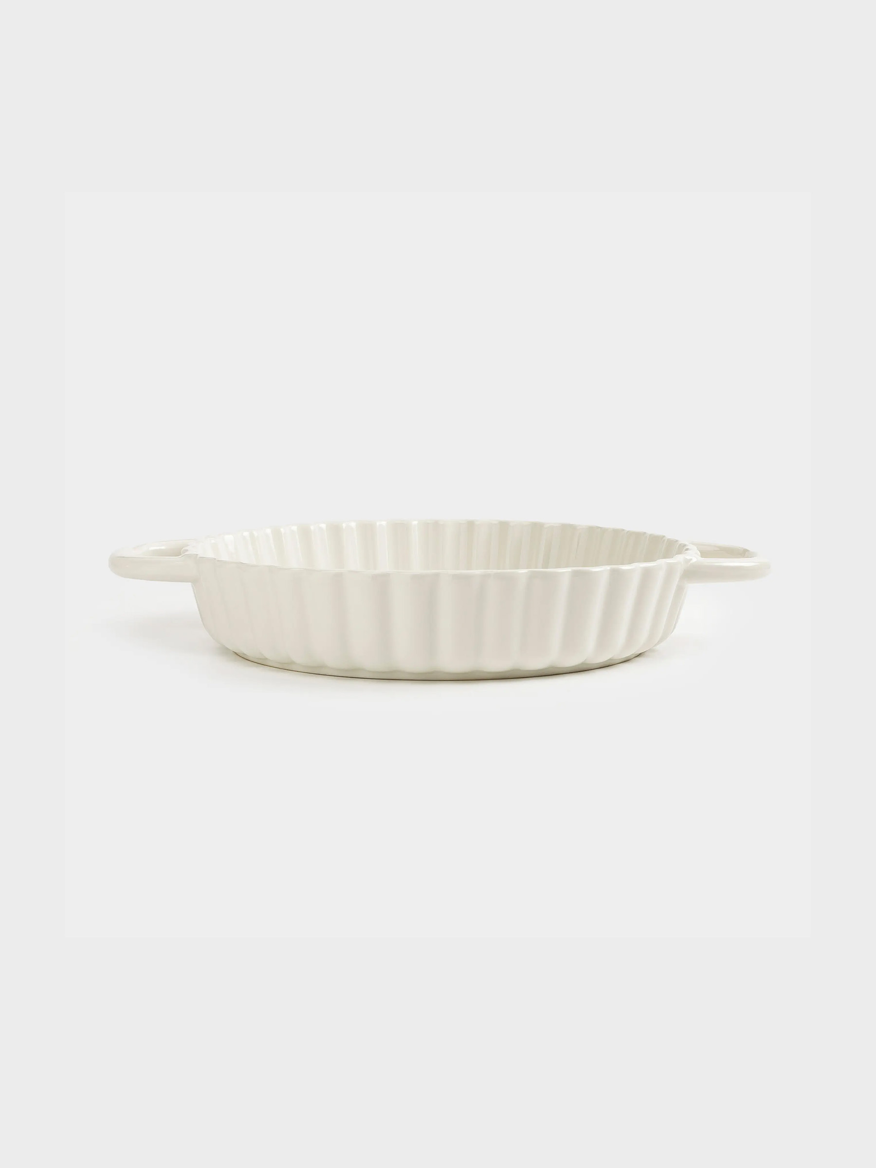Baking dish, 22 cm, ceramic, round, milky, Cakes ivory, image-0