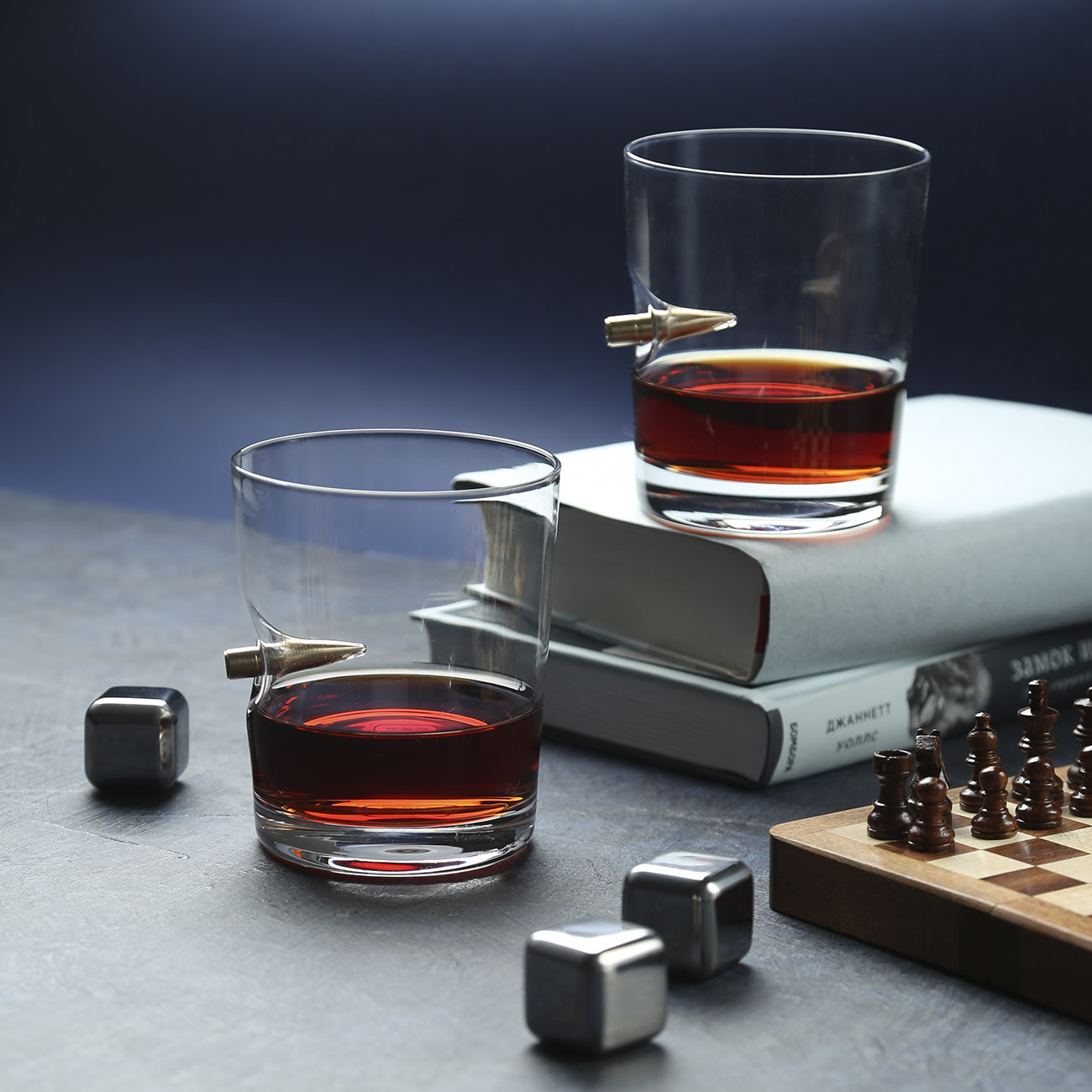 Set of cubes for cooling drinks, 8 pr, with tongs, steel, BAR