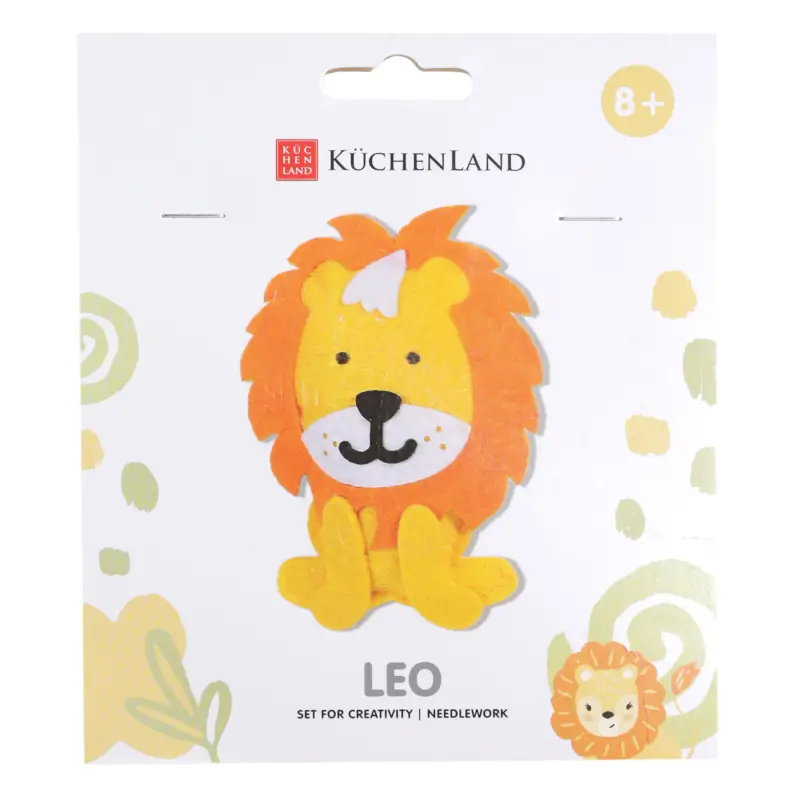 Creative kit, 13x15 cm, needlework, felt, pendant, Lion cub, Leo ,image-0
