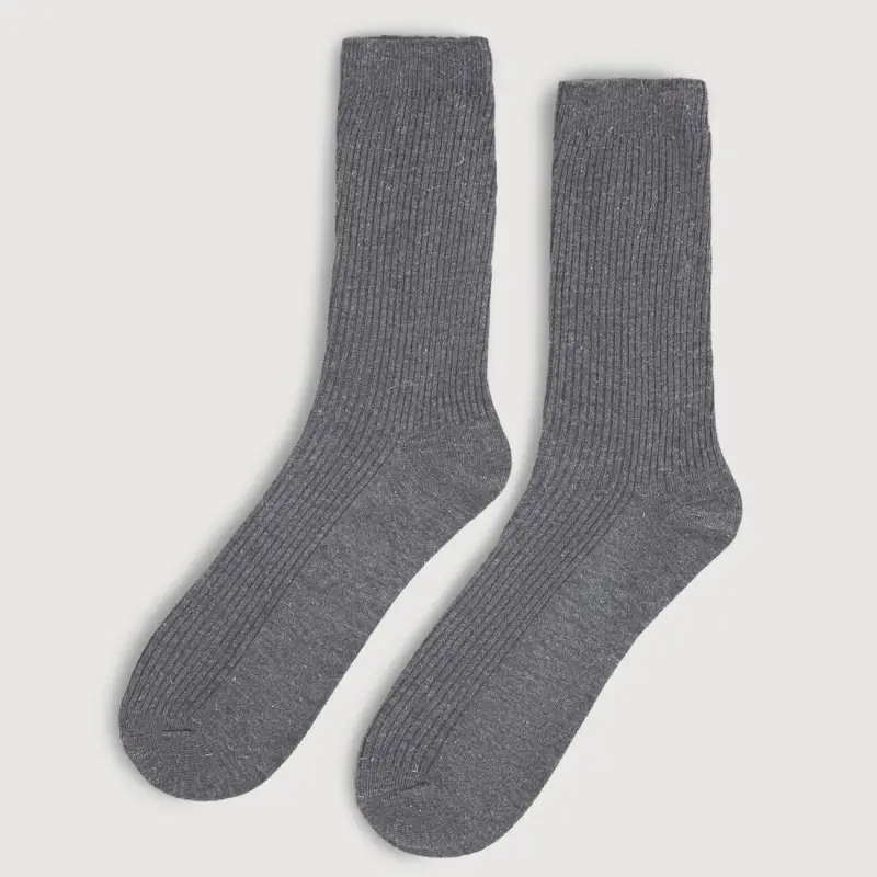 Women's socks, p. 35-38, cotton / polyester, dark gray, Rubchik
