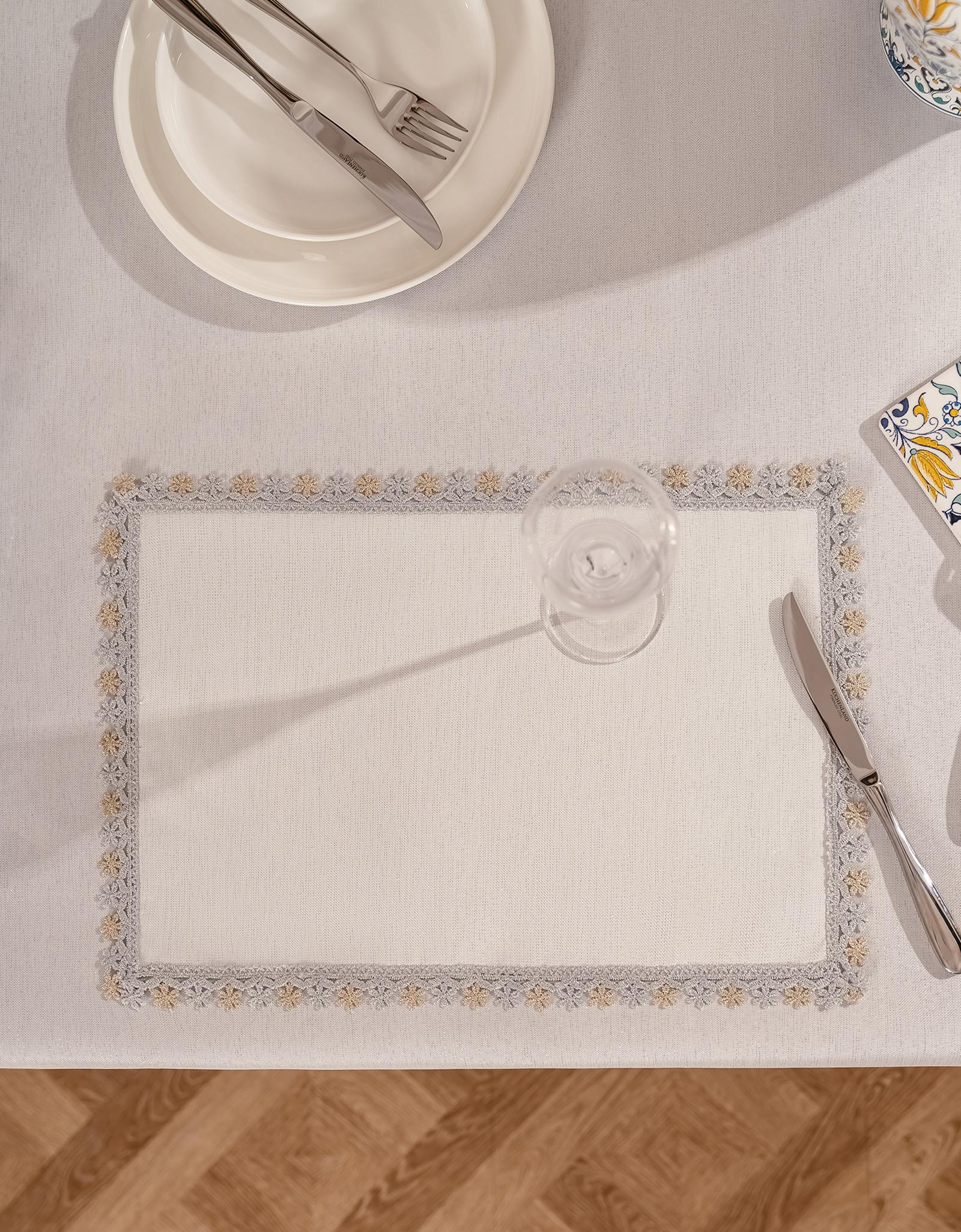 Placemat, 30x45 cm, polyester, rectangular, white, Floral lace, Flower lace, image-5