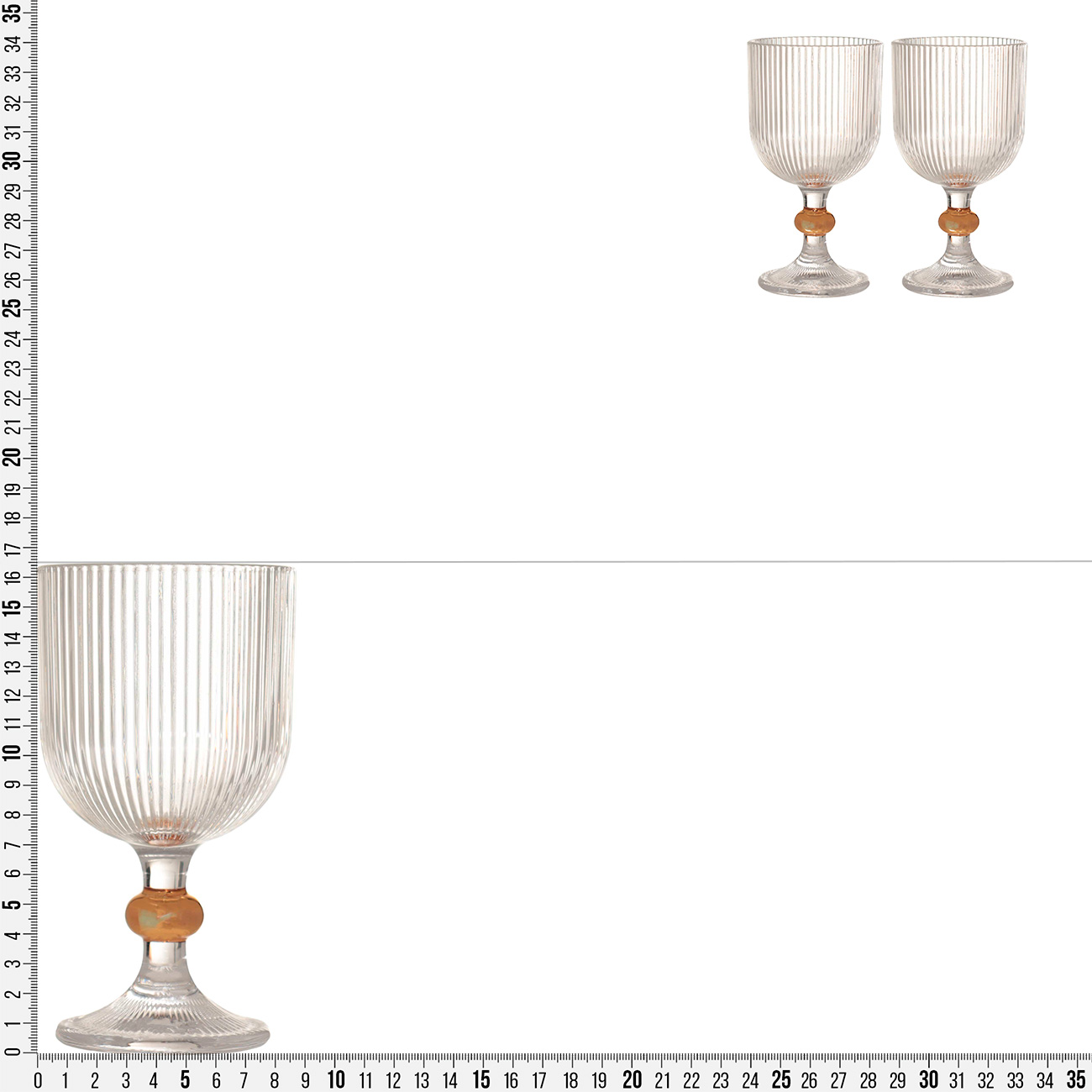 Wine glass, 360 ml, 2 pcs, glass R, Argos gold-t, image-2