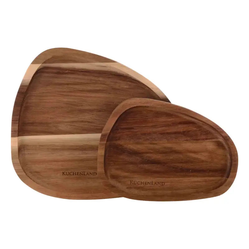 Set of dishes, 16x12 / 20x18 cm, 2 pcs, wood, oval, Noble tree ,image-0