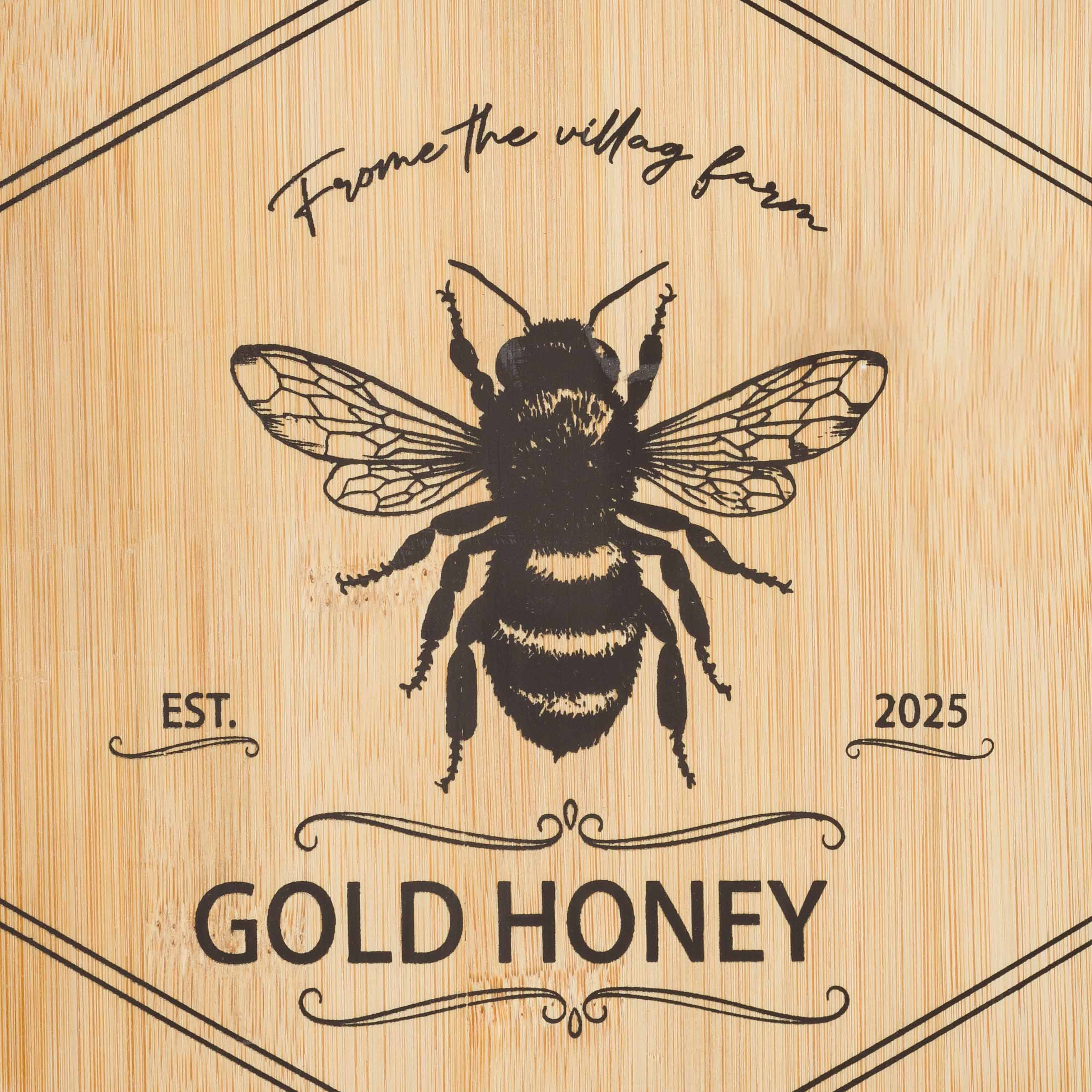 Cutting board, 25x22 cm, bamboo, hexagonal, Bee, Honey, image-5