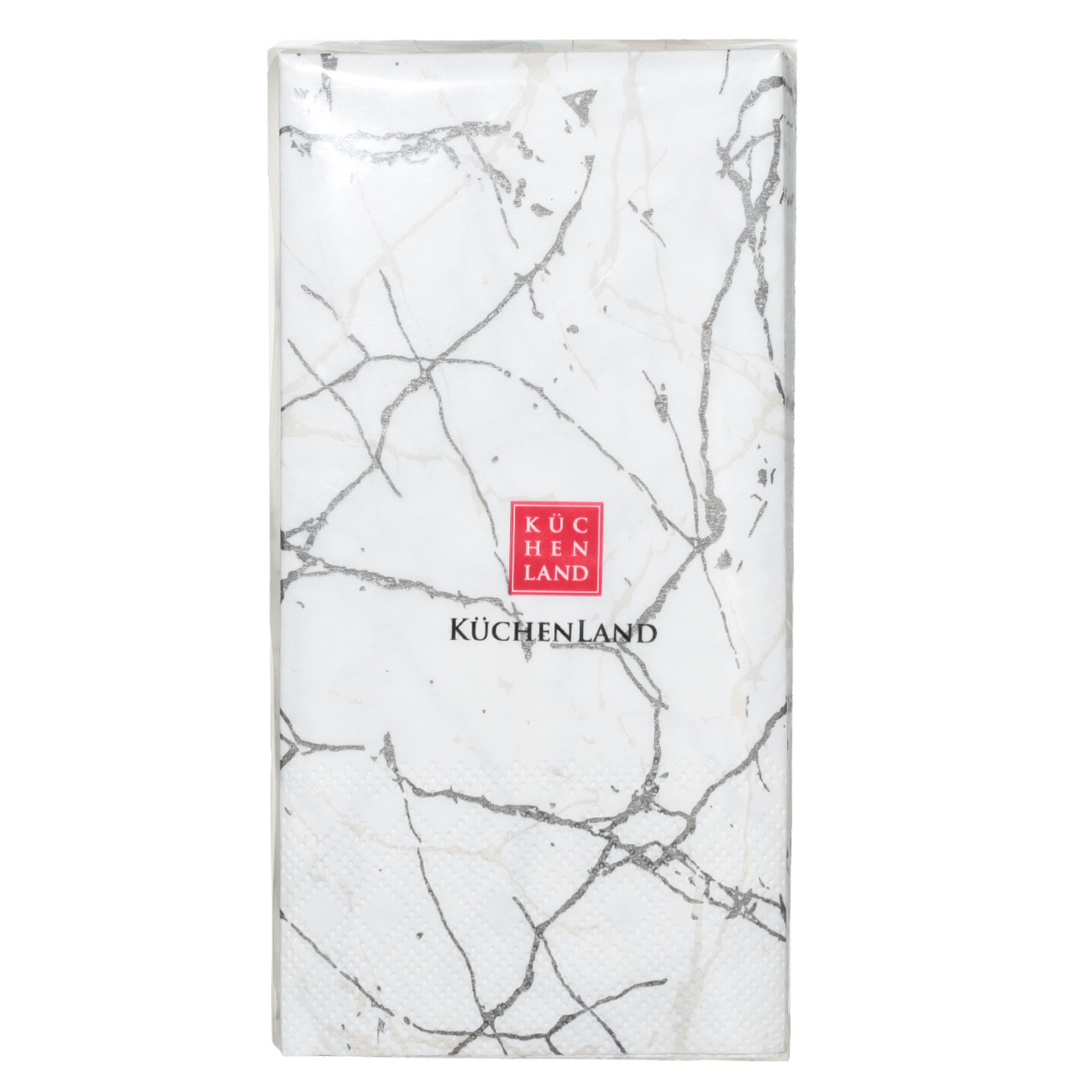 Paper napkins, 33x33 cm, 20 pcs, rectangular, white, Silver marble, Maniera, image-0