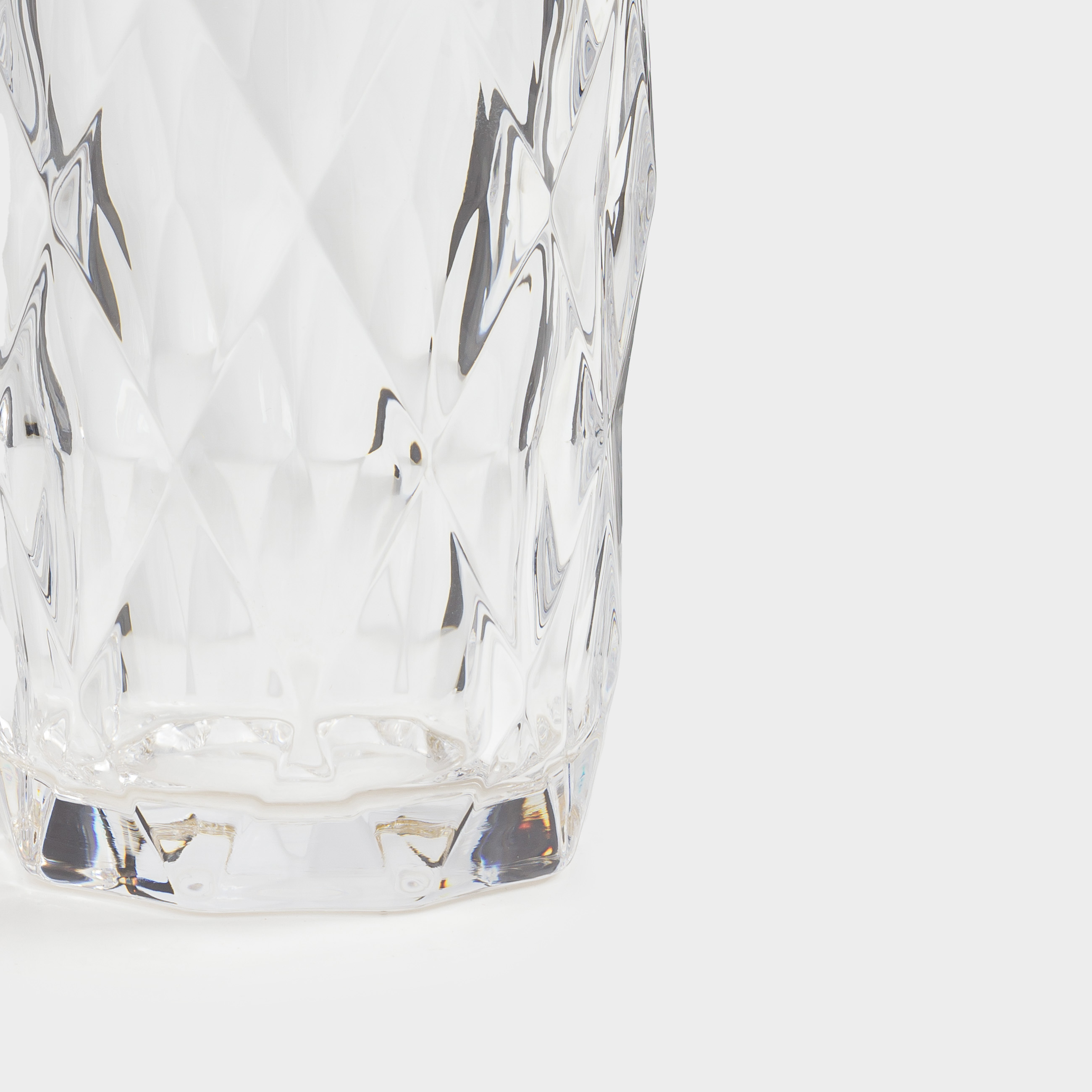 Glass, 12 cm, 340 ml, glass R, with golden edging, Rhomb gold