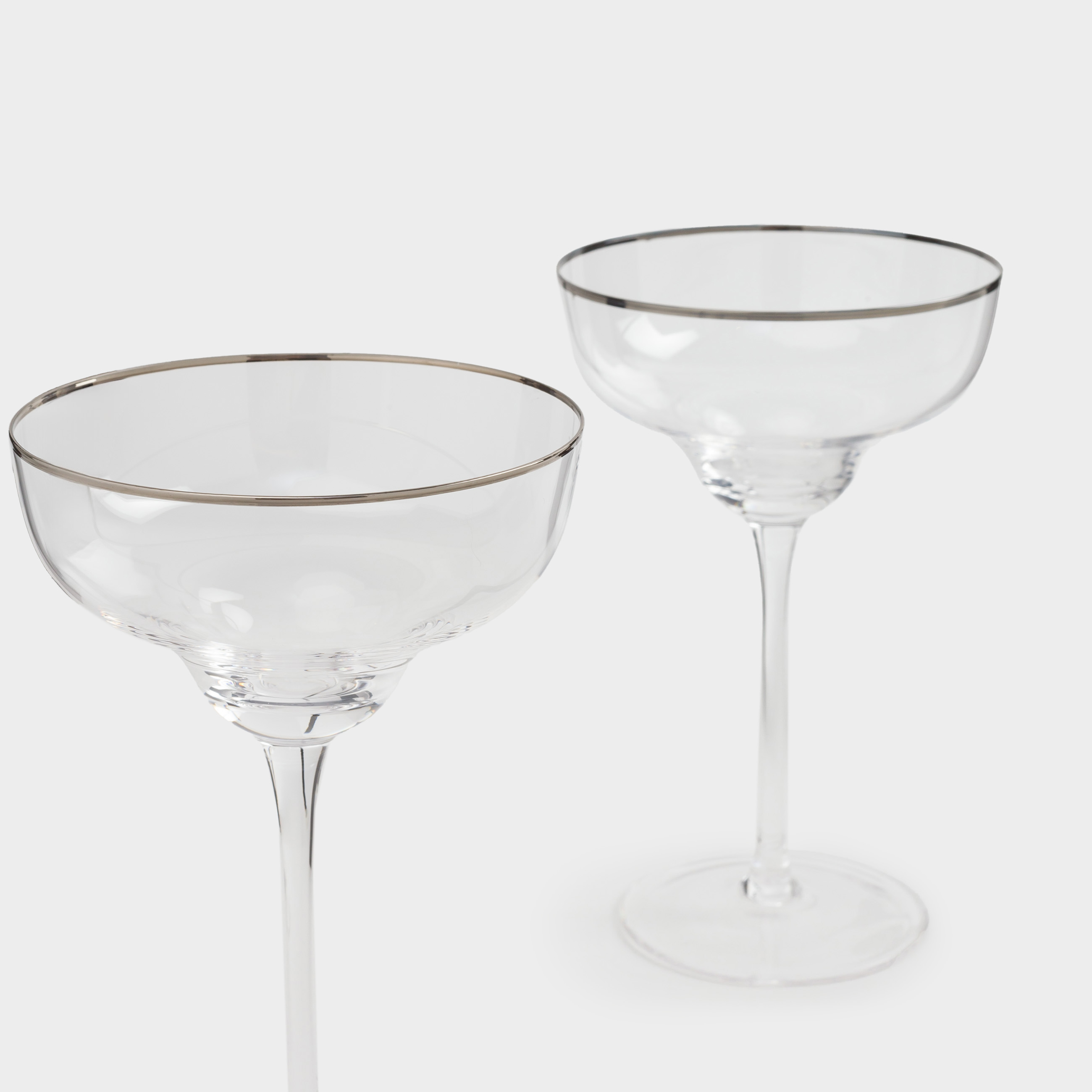 Drinking glass, 250 ml, 2 pcs, glass, with silver edging, Rimini silver, image-5