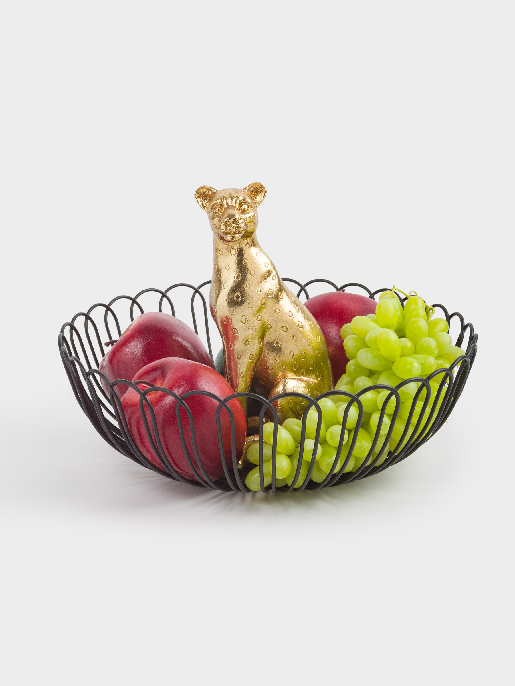 Fruit basket, 29 cm, metal / polyresin, Cheetah, Panther, image-6