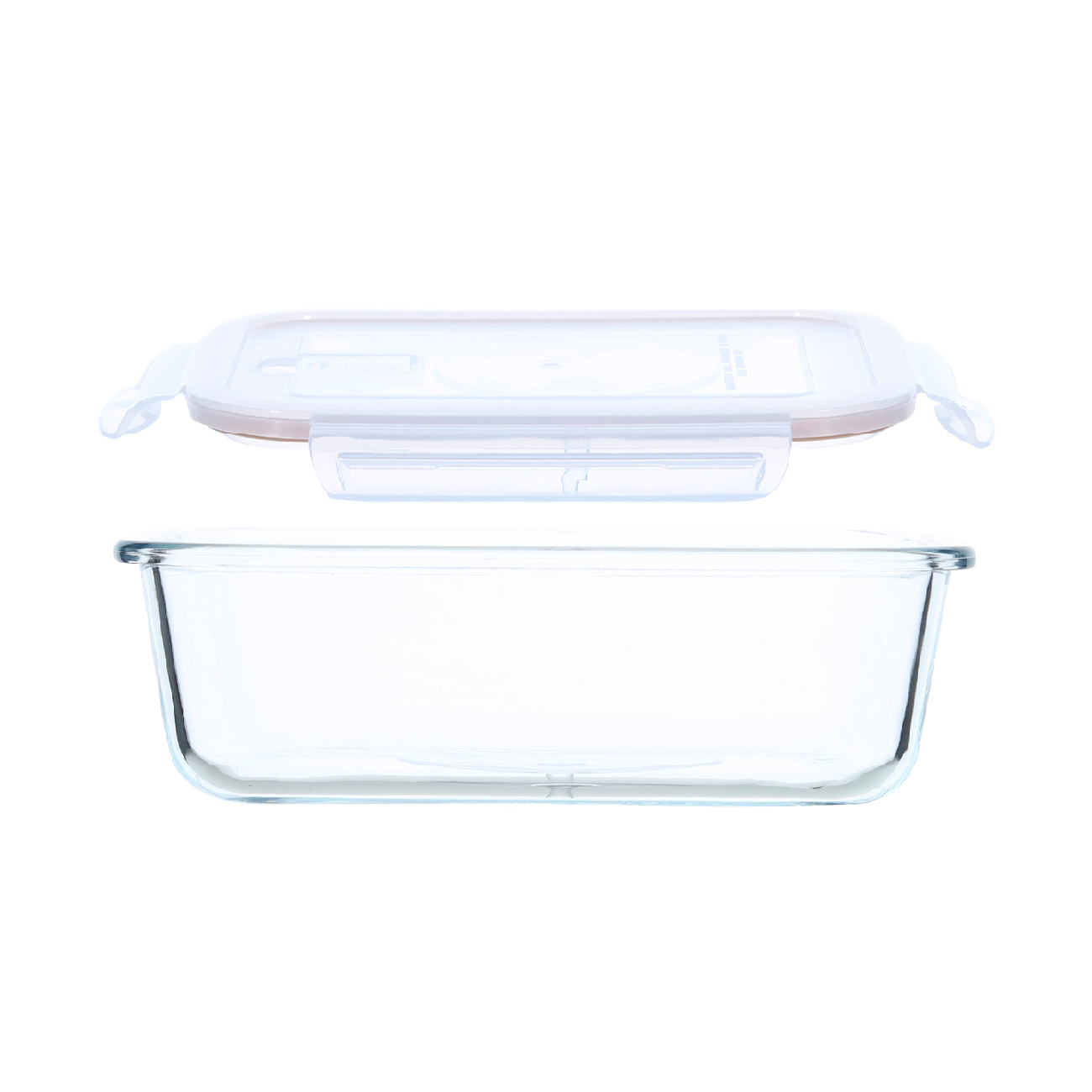 Container, 640 ml, with clips, with valve, glass T / plastic, rectangular, Soft kitchen