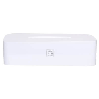 Paper napkin box cover, 26x13 cm, polyresin, white, Vesta