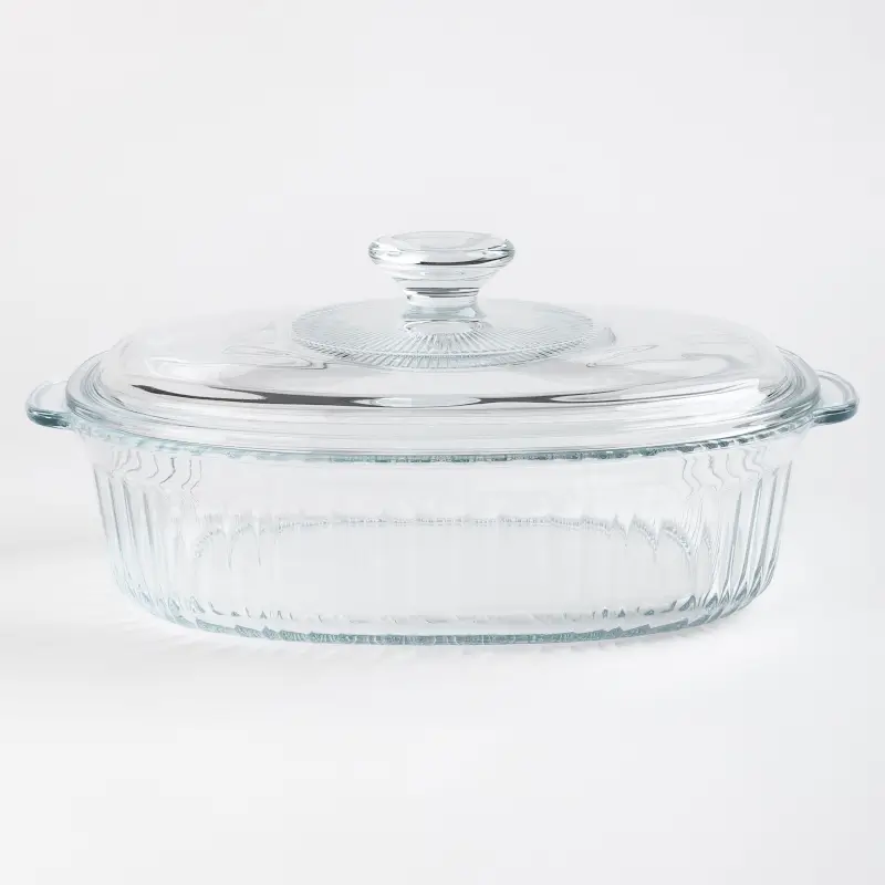 Baking dish, 27x19 cm, 1.8 L, with lid, glass T, Oval, Cook ribbed ,image-0
