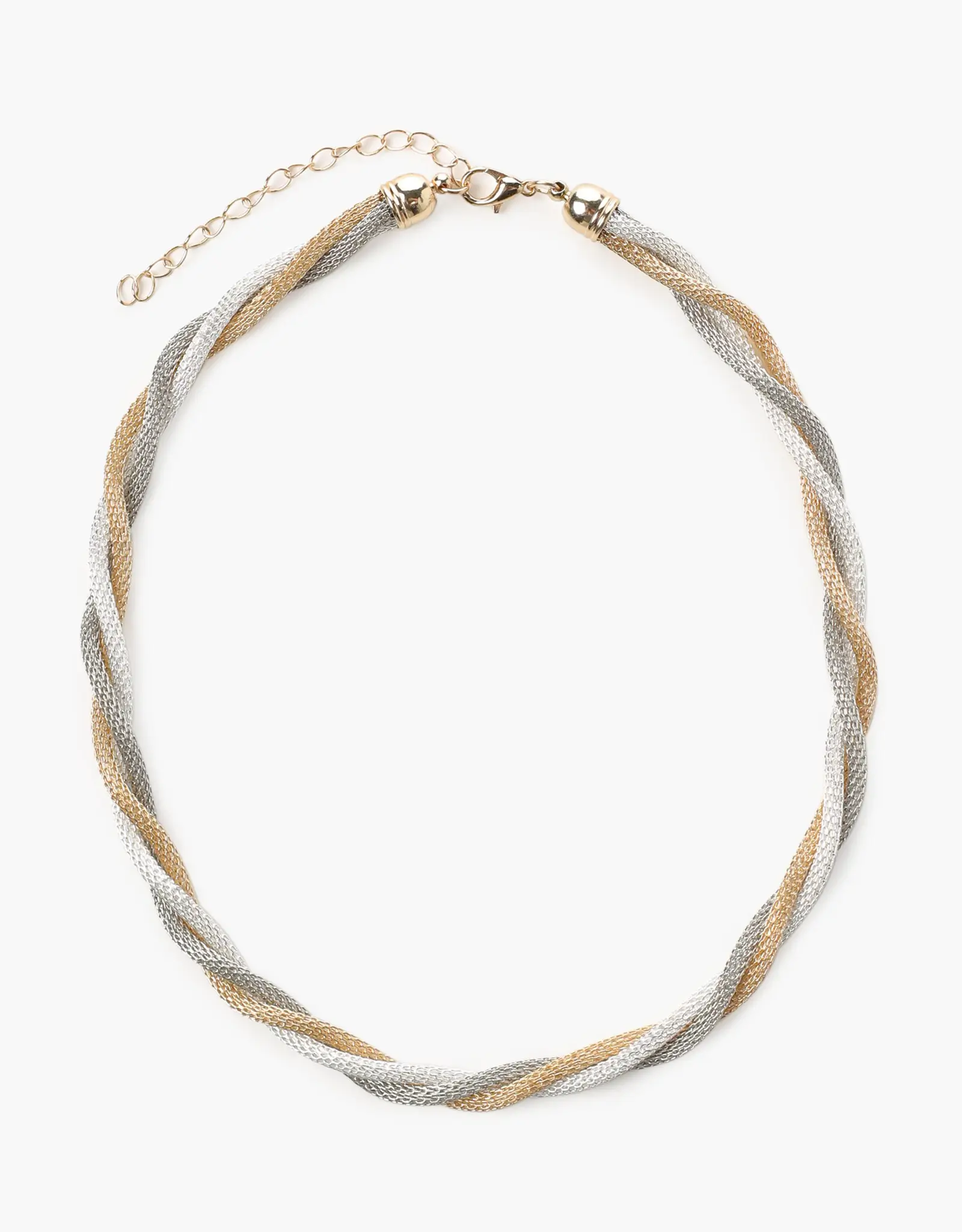 Chain, 46 cm, triple, metal, gold-silver, Harness, Flagel
