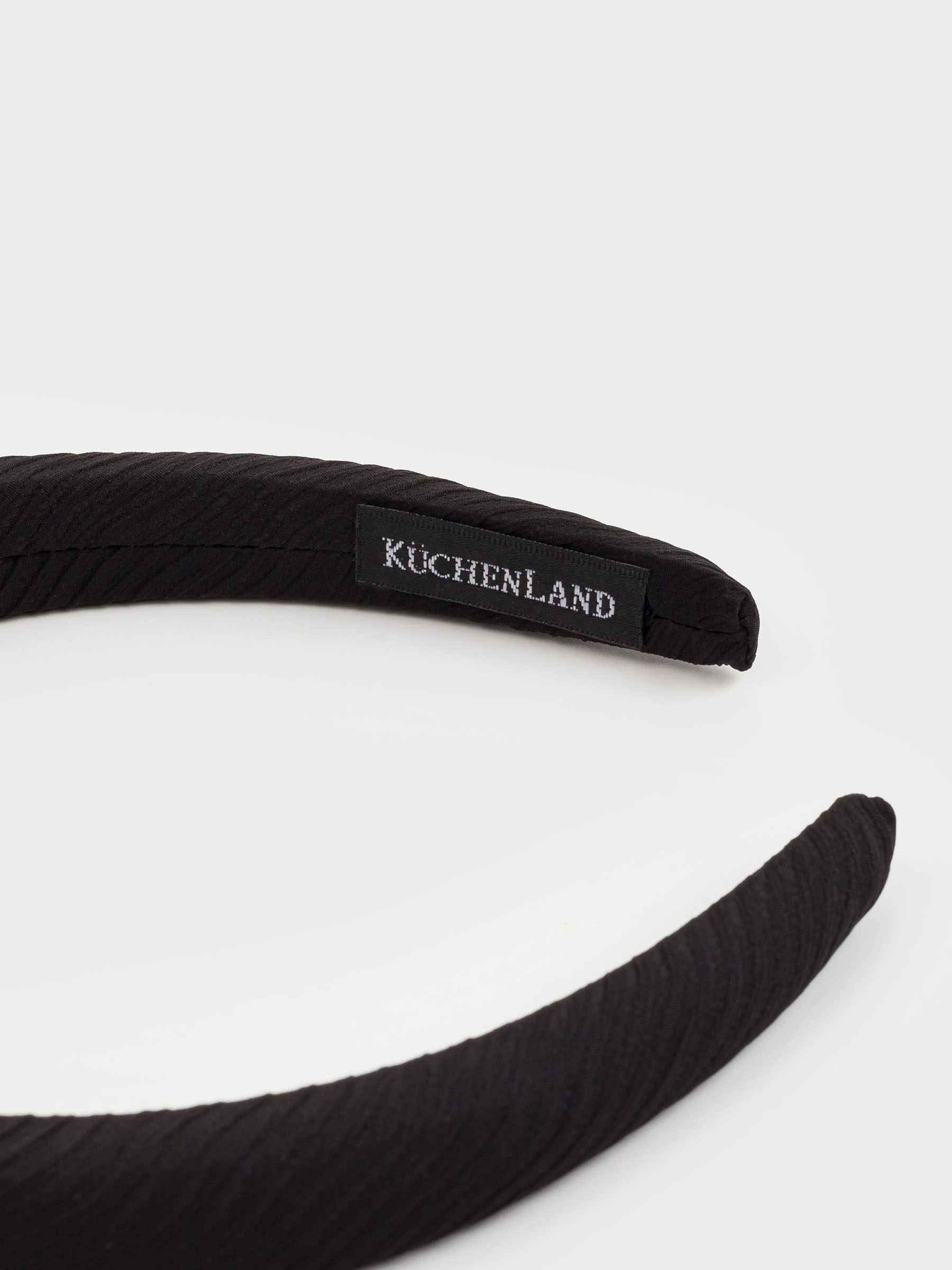 Hair band, 14x16 cm, Polyester / plastic, Black, Lines, Basic