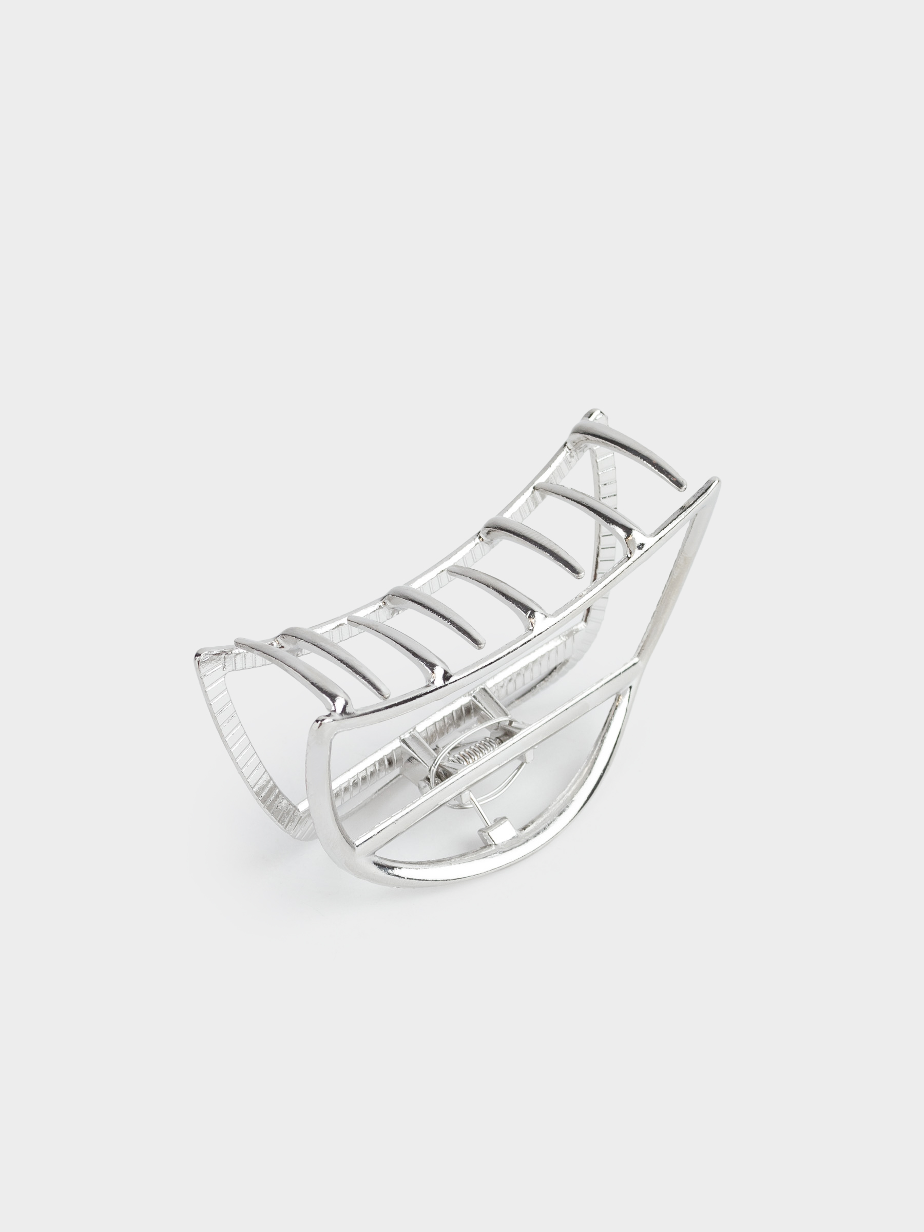 Hair clip, 7 cm, metal, silver, Crab, Fantastic, image-4