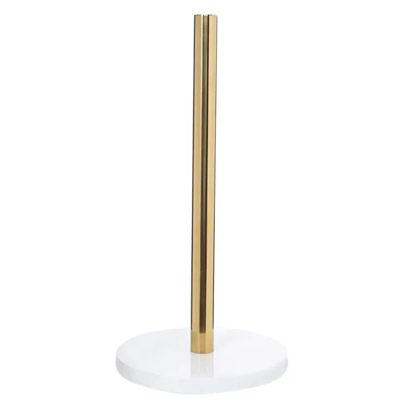 Paper towel holder, 32 cm, steel / marble, Golden white, Classic Marble ,image-0