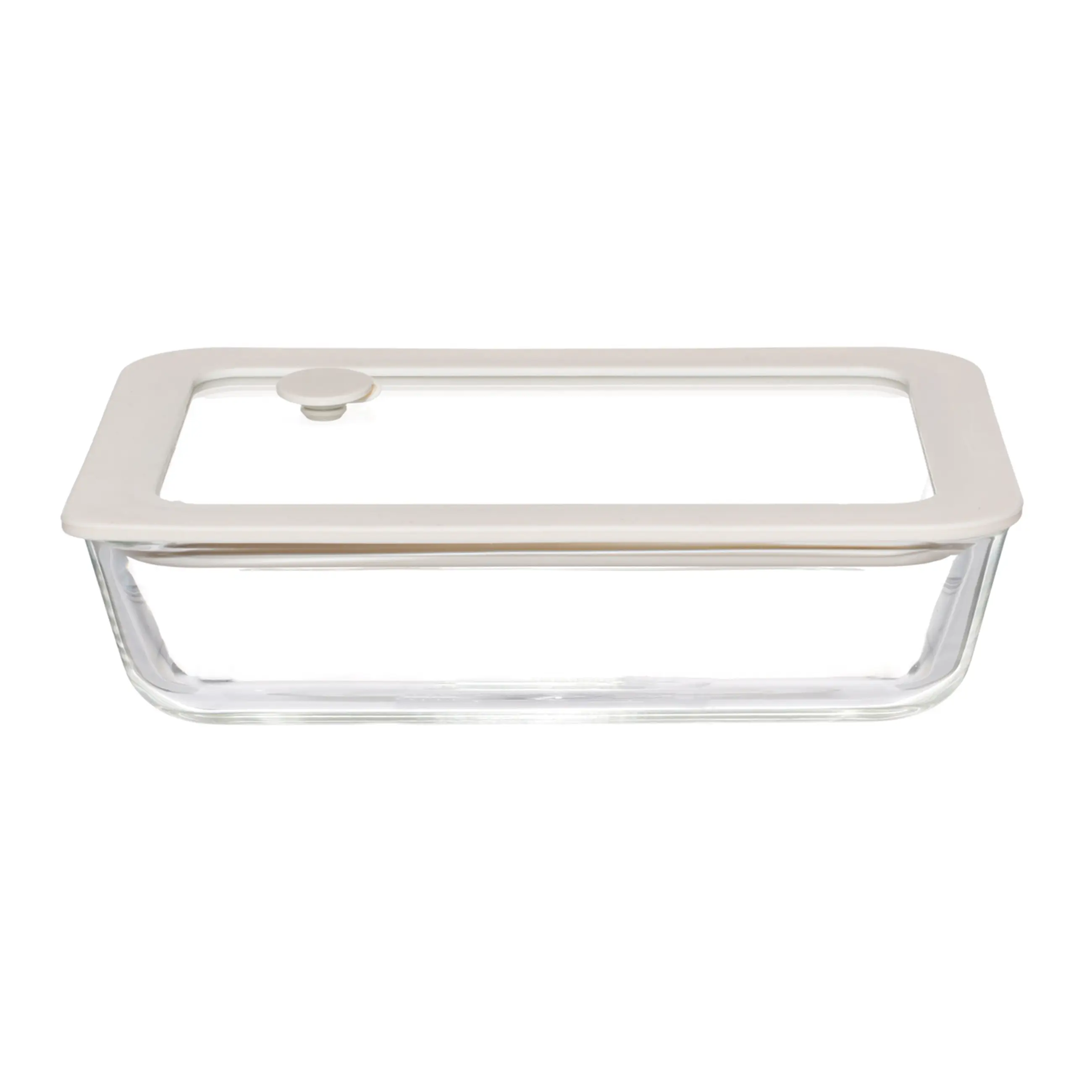 Container, 700 ml, with valve, glass T / silicone, rectangular, beige, Verre, image-0