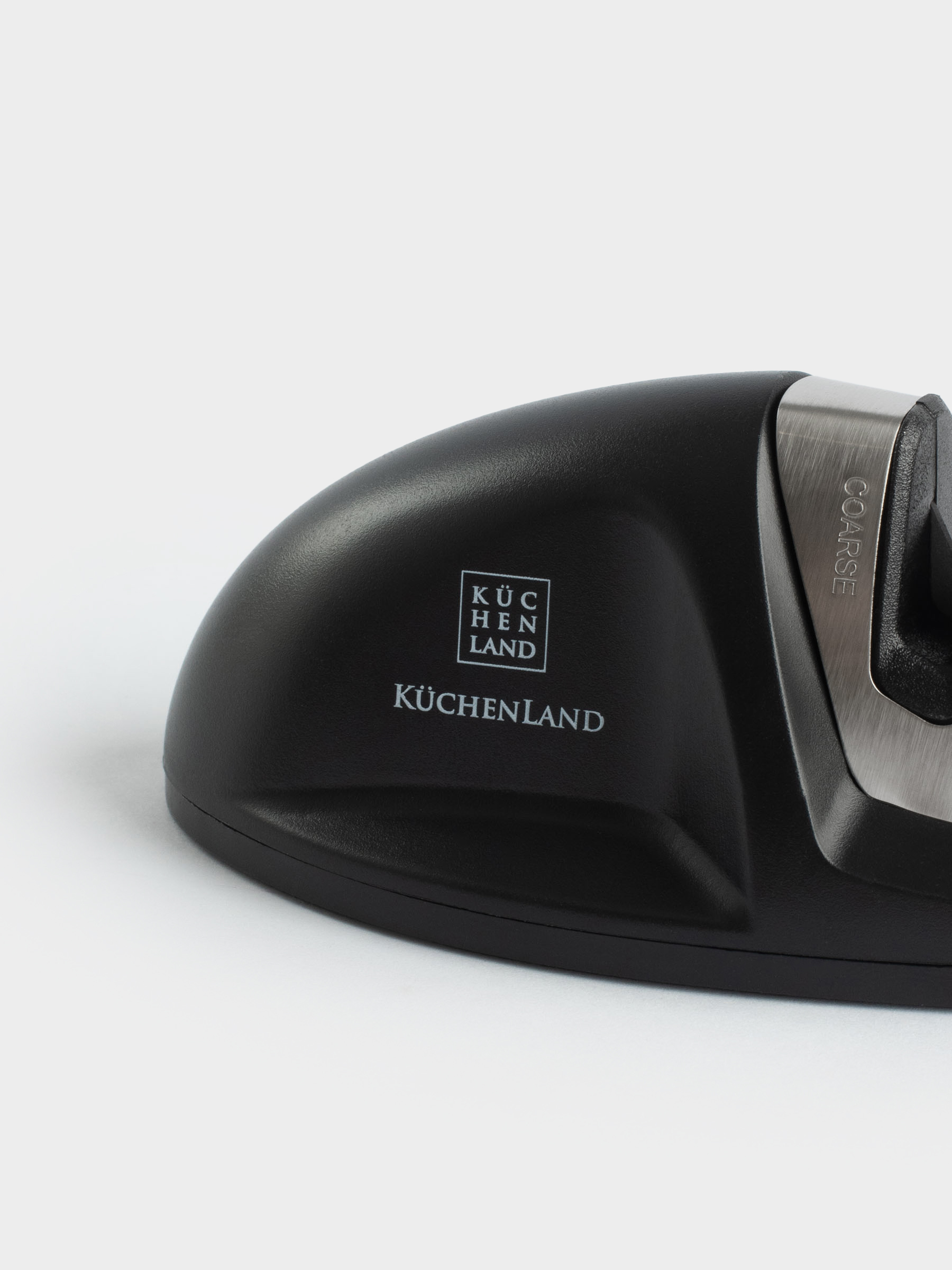 Knife Sharpener, 10 cm, 2-Stage sharpening, black, oval-shaped, Accessories, image-2