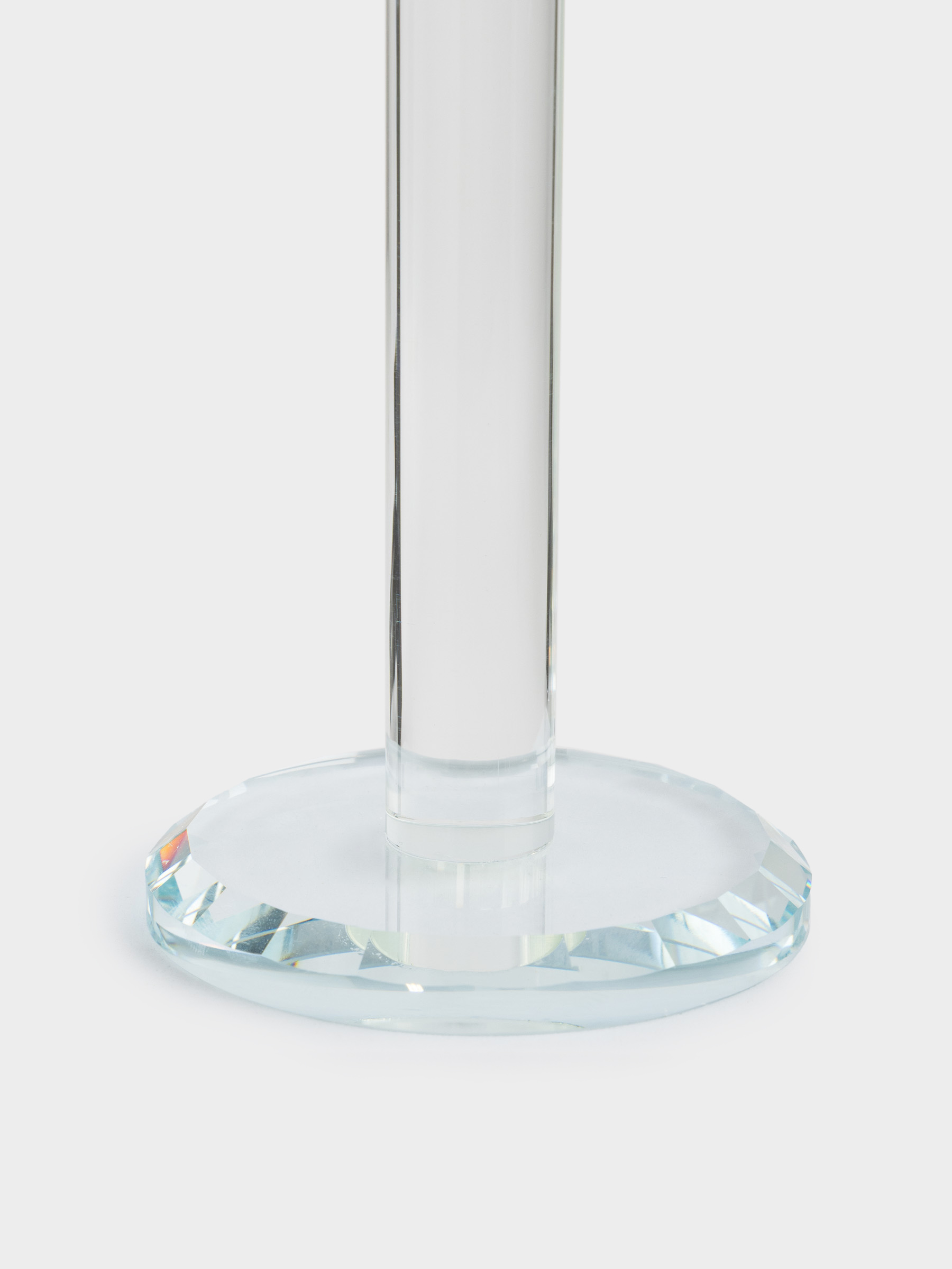 Candlestick, 18 cm, for a tea candle, on a leg, crystal glass, Floor lamp, Lux crystal, image-1
