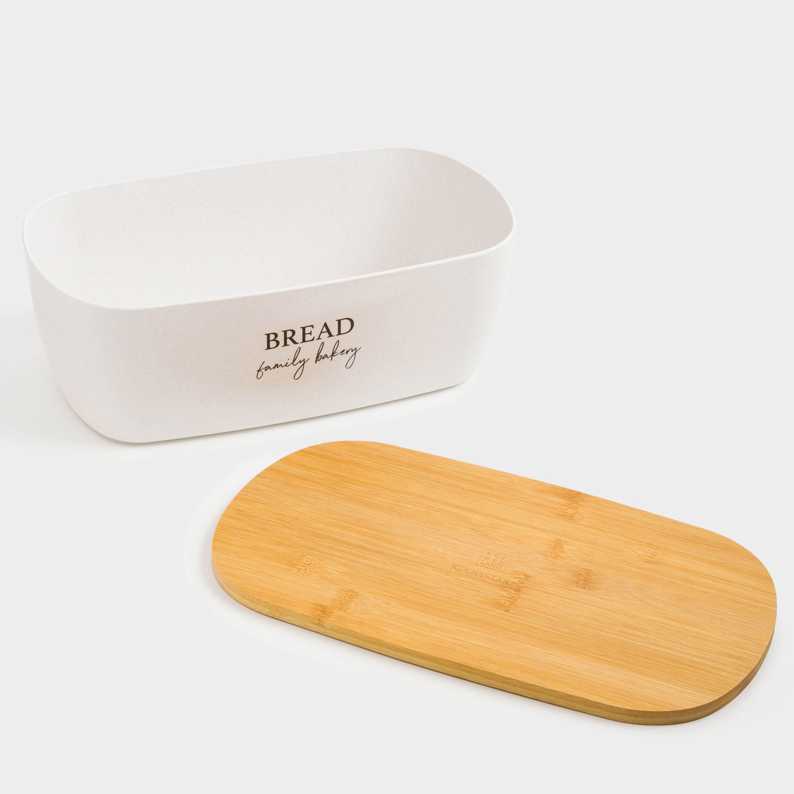 Bread box, 37x21x13 cm, with cutting board, bamboo, oval, Dairy, Bread/Bakery, Course
